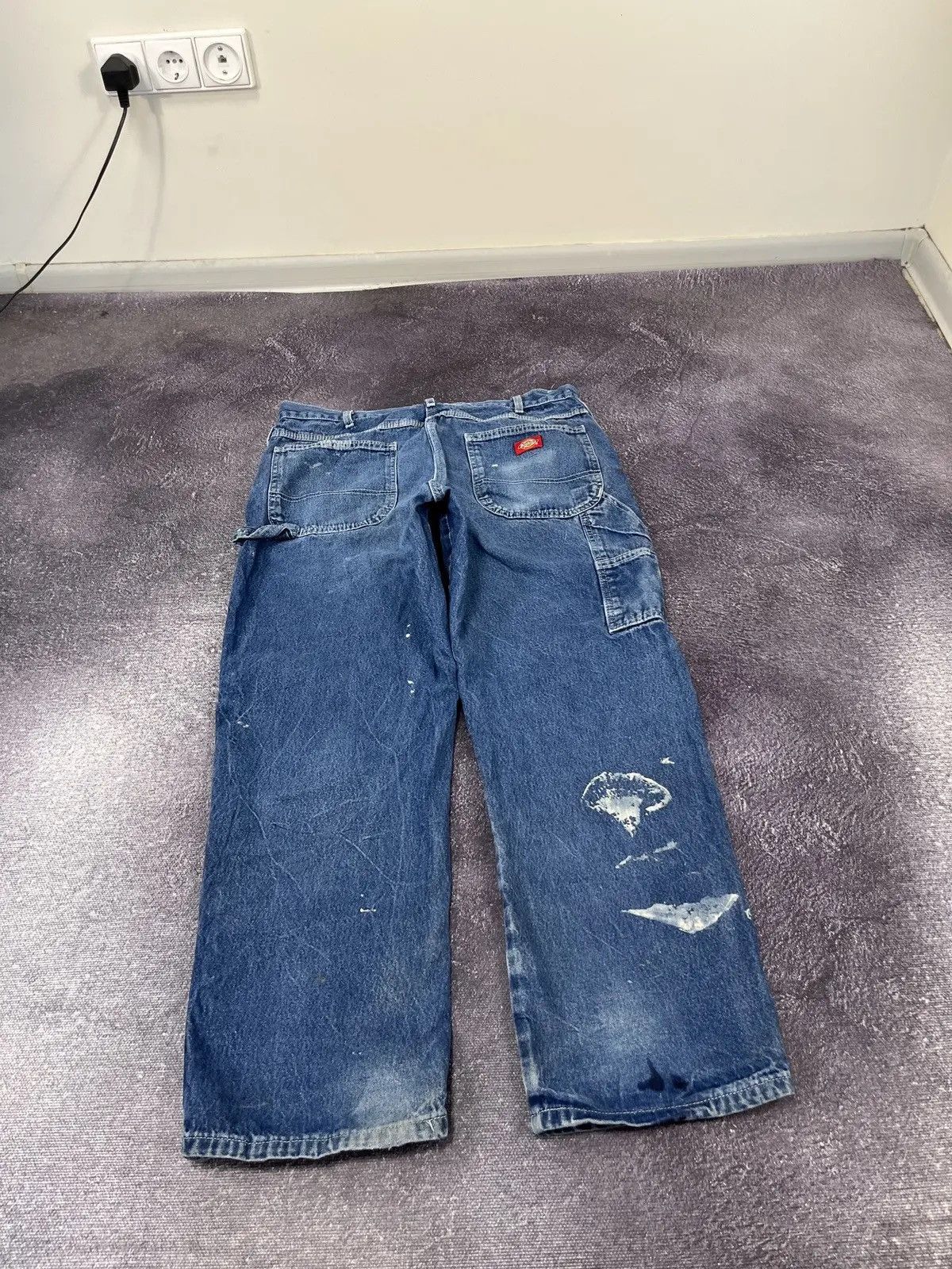 Dickies × Vintage Vintage Dickies Y2K Painted Blue Denim Work Hype Baggy Jeans Size US 36 / EU 52 - 3 Thumbnail