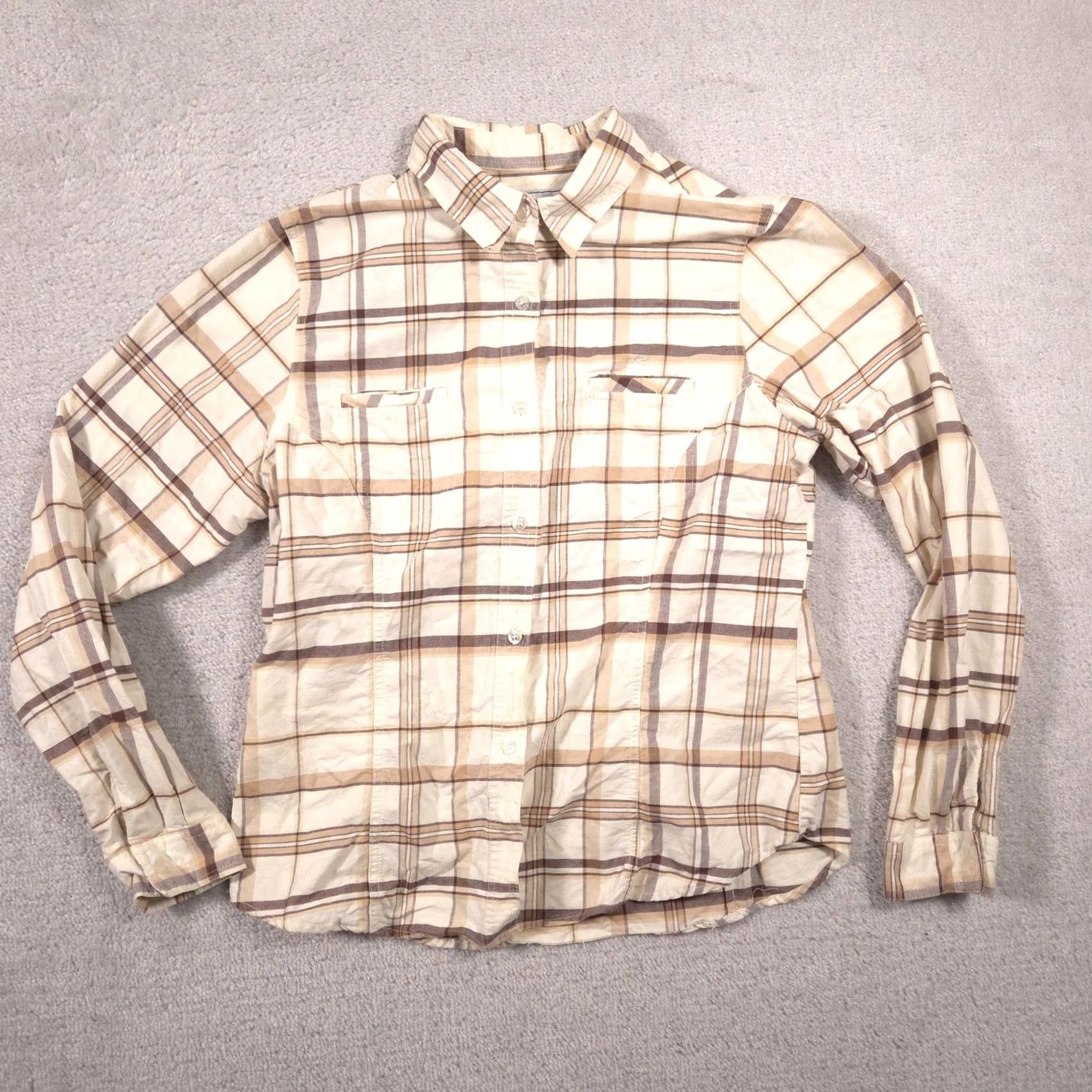 Roper Roper Shirt Womens XL Beige Plaid Western Button Front Long Sleeve Top Cotton Size XL / US 12-14 / IT 48-50 - 2 Thumbnail