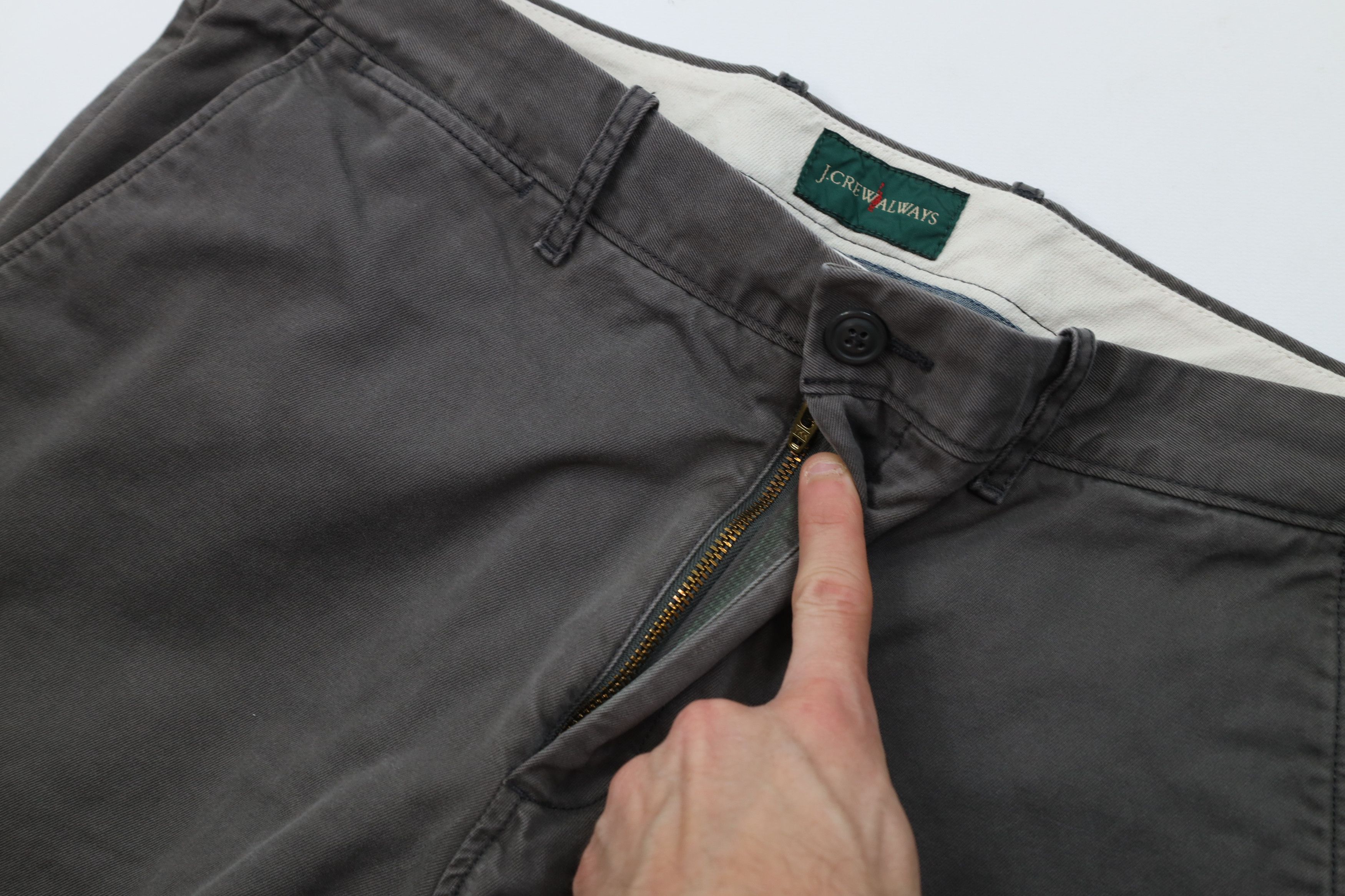 J.Crew Vintage Y2K J Crew 770 Straight Leg Chino Pants Gray Cotton Size US 35 - 6 Thumbnail