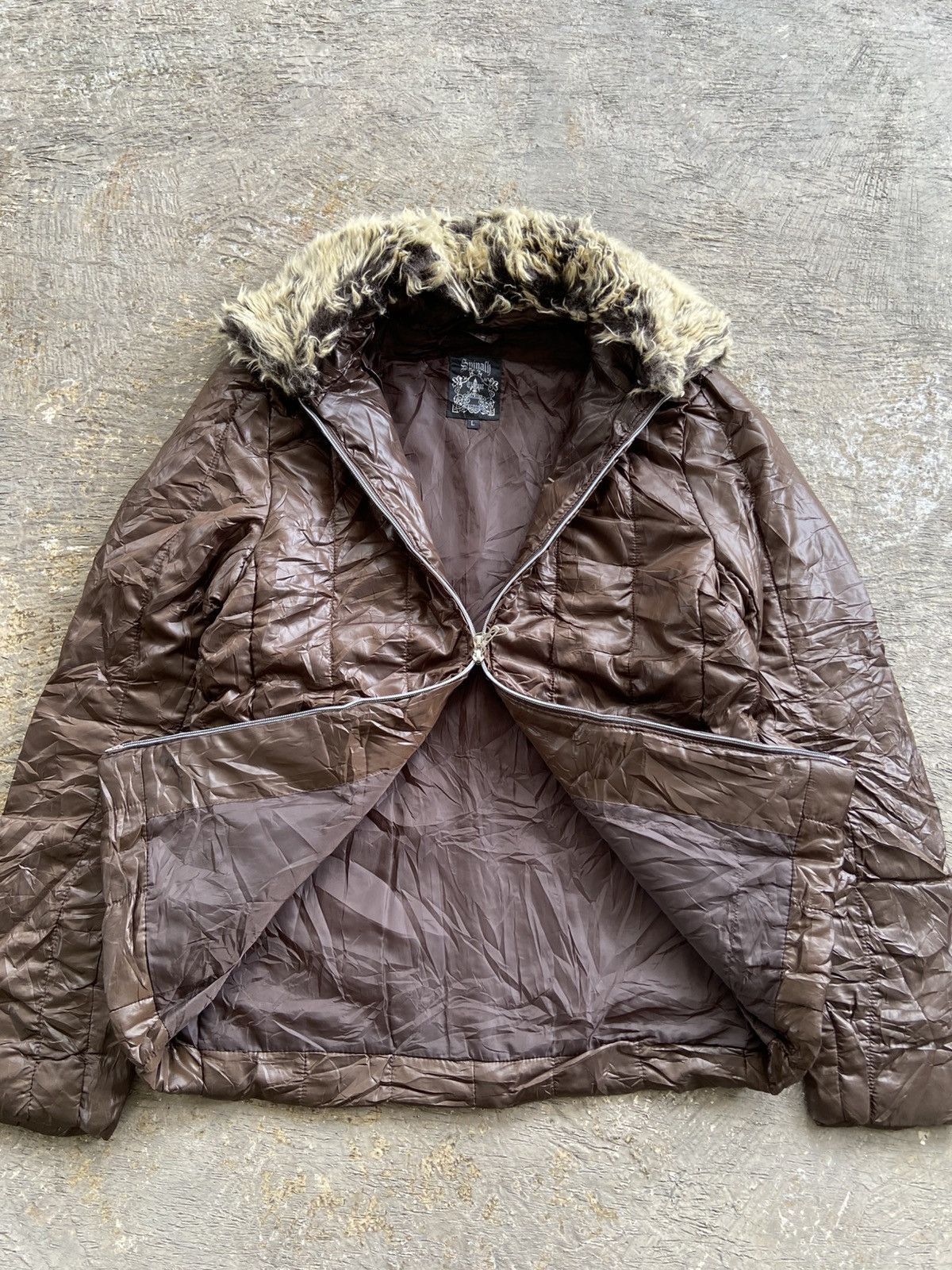 KMRii 2000s Spinach - Vkei Apocalypse Style Fur Neck Jacket Size US L / EU 52-54 / 3 - 7 Thumbnail