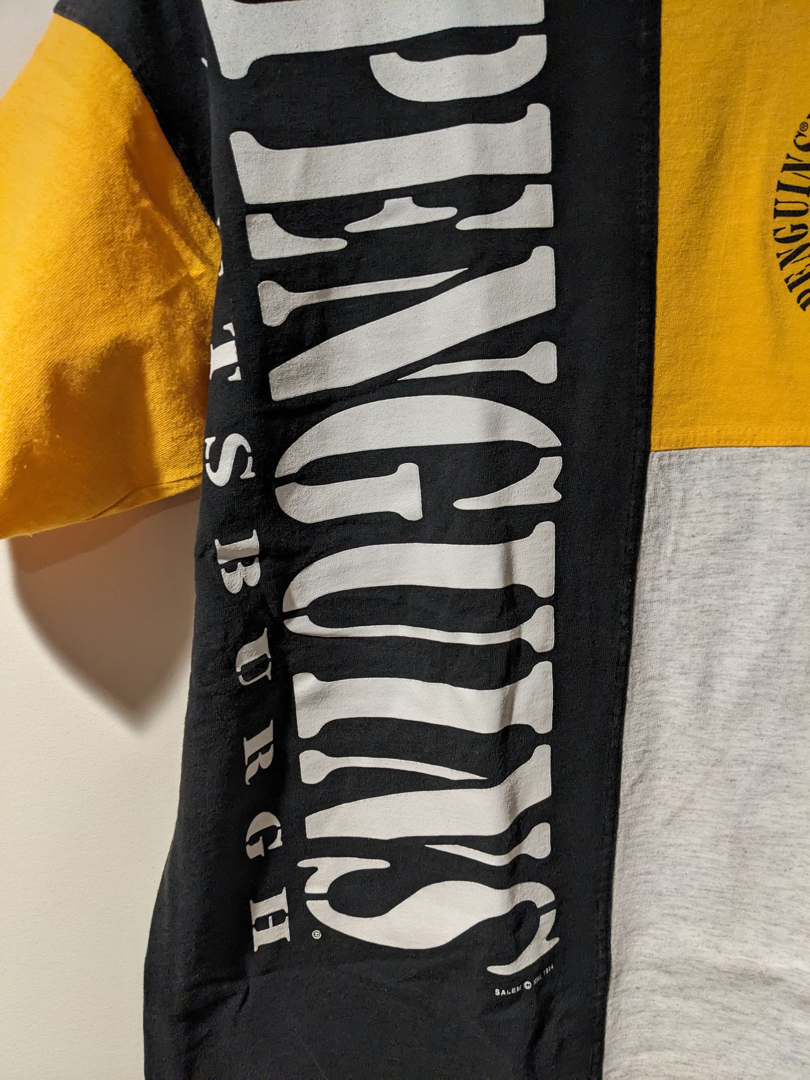 NHL × Salem Sportswear × Vintage Vintage 1994 Pittsburgh Penguins Salem Sportswear T-Shirt Size US M / EU 48-50 / 2 - 2 Thumbnail