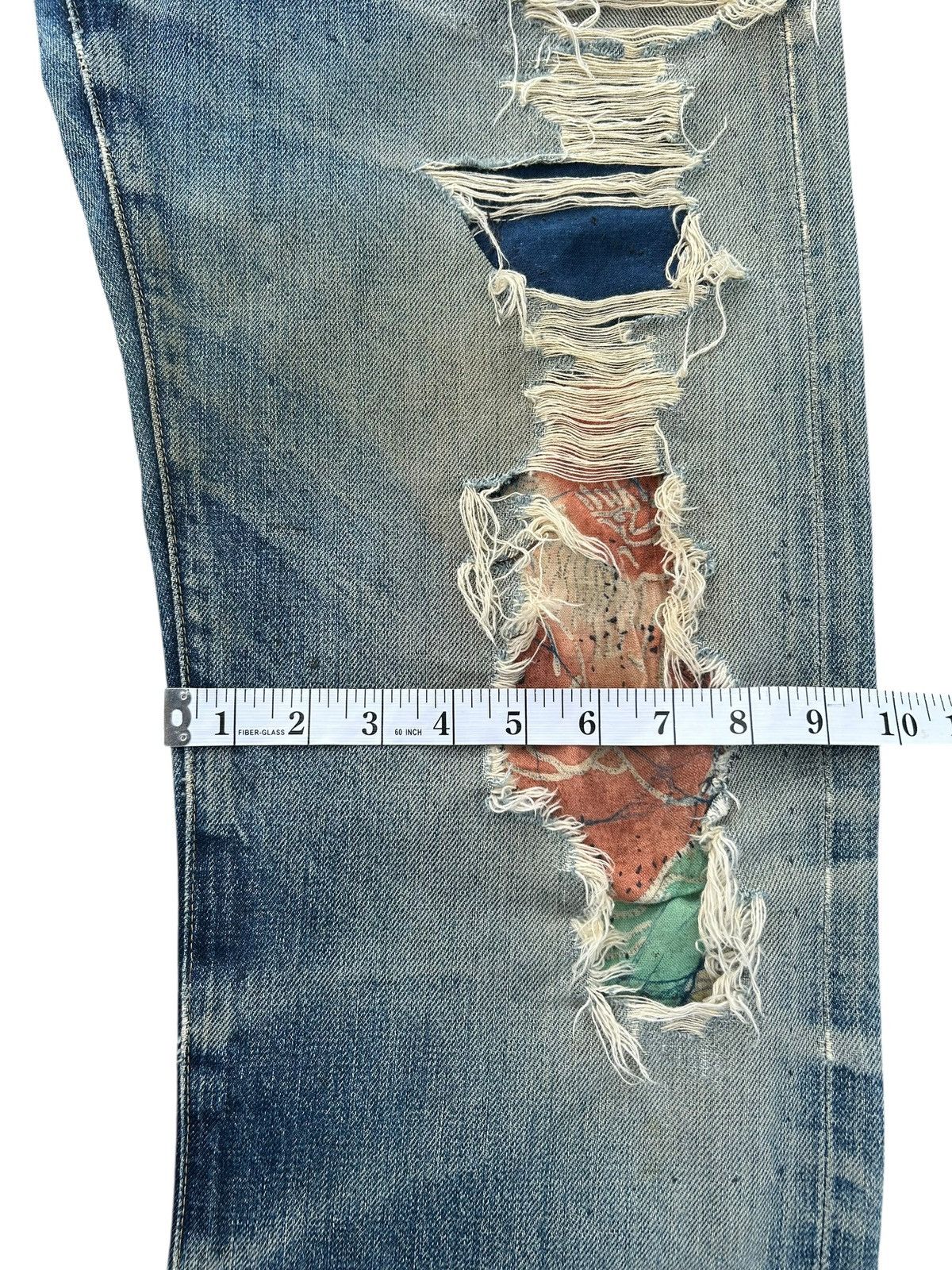 Kapital Thrashed Vintage Levis big E Selvedge Repair Denim Jeans Size US 32 / EU 48 - 22 Thumbnail