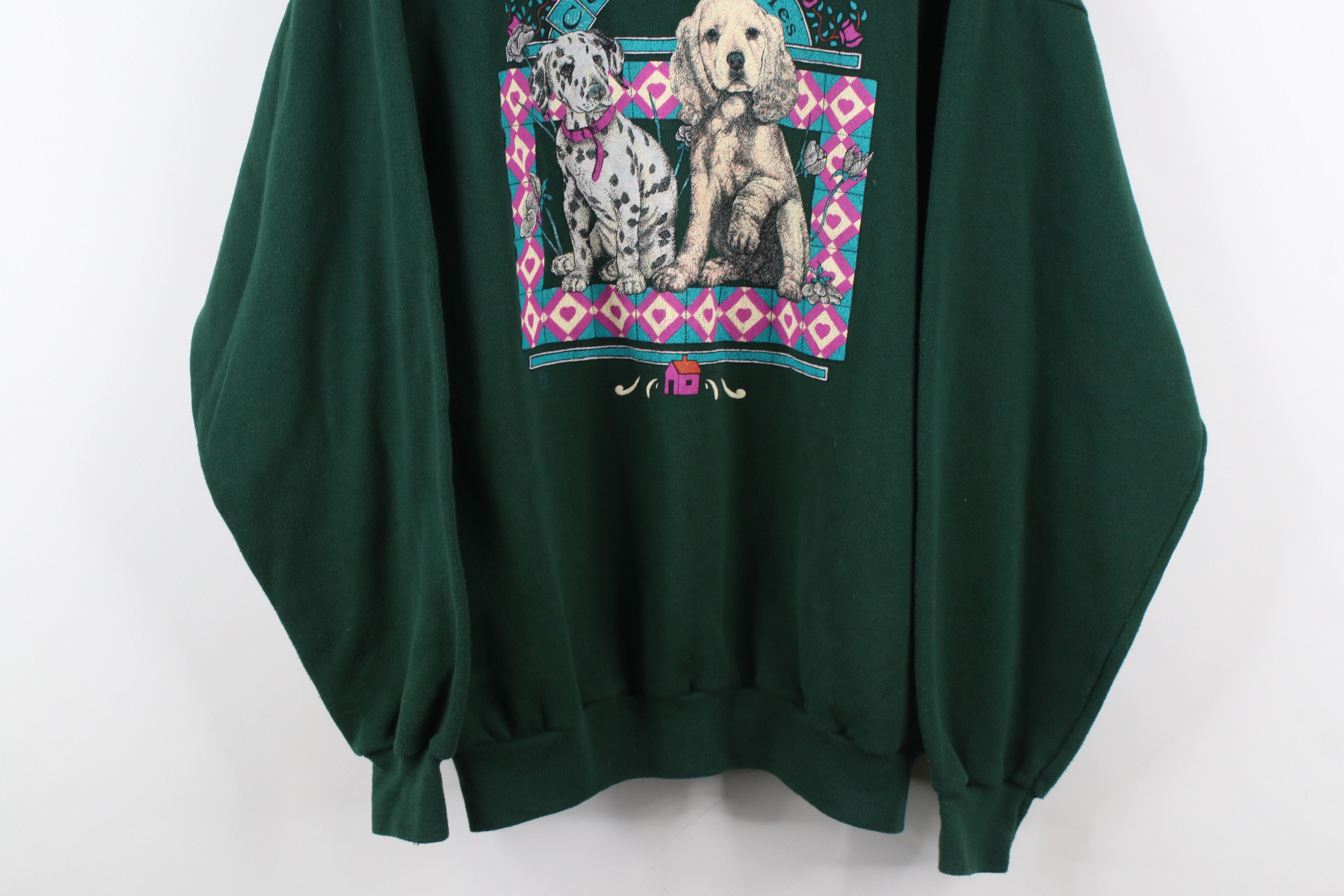Vintage Vintage 90s Country Puppies Dog Turtleneck Sweatshirt USA Size L / US 10 / IT 46 - 3 Thumbnail
