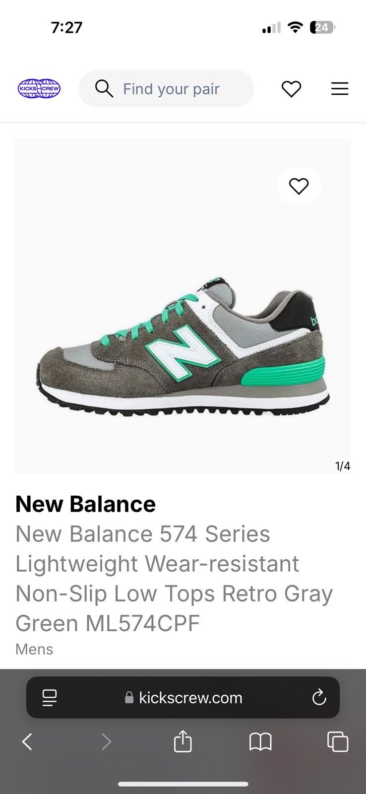 New Balance New balance 574 grey/green Size US 10 / EU 43 - 18 Thumbnail