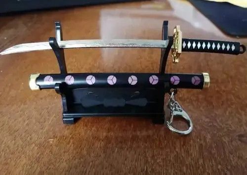 E.T. Wright Black+pink Roronoa Zoro Sword Keychain + Holder Size ONE SIZE - 1 Thumbnail