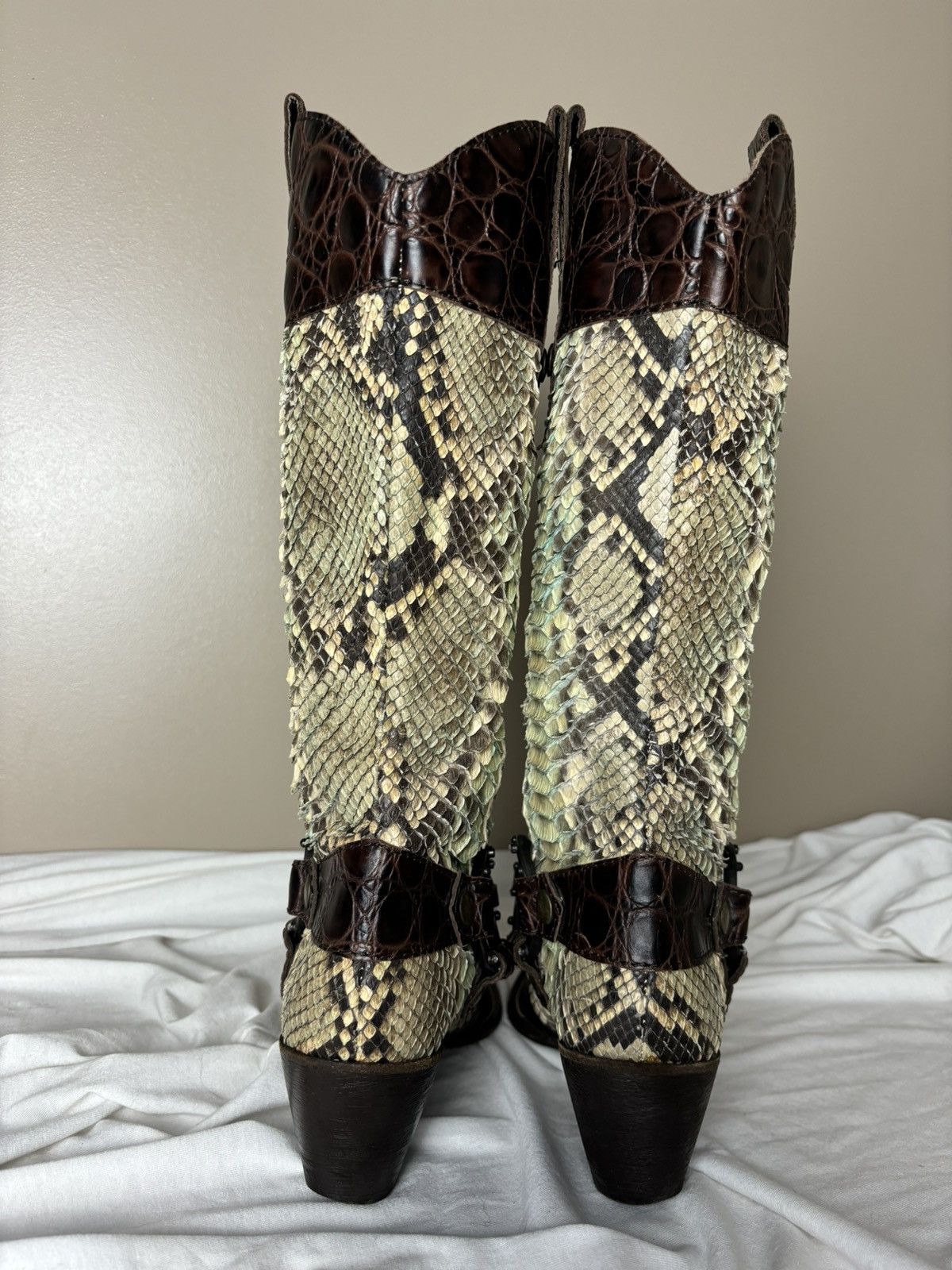 Vintage Real animal skin leather high vintage boots Cossacks Size US 6 / IT 36 - 12 Thumbnail