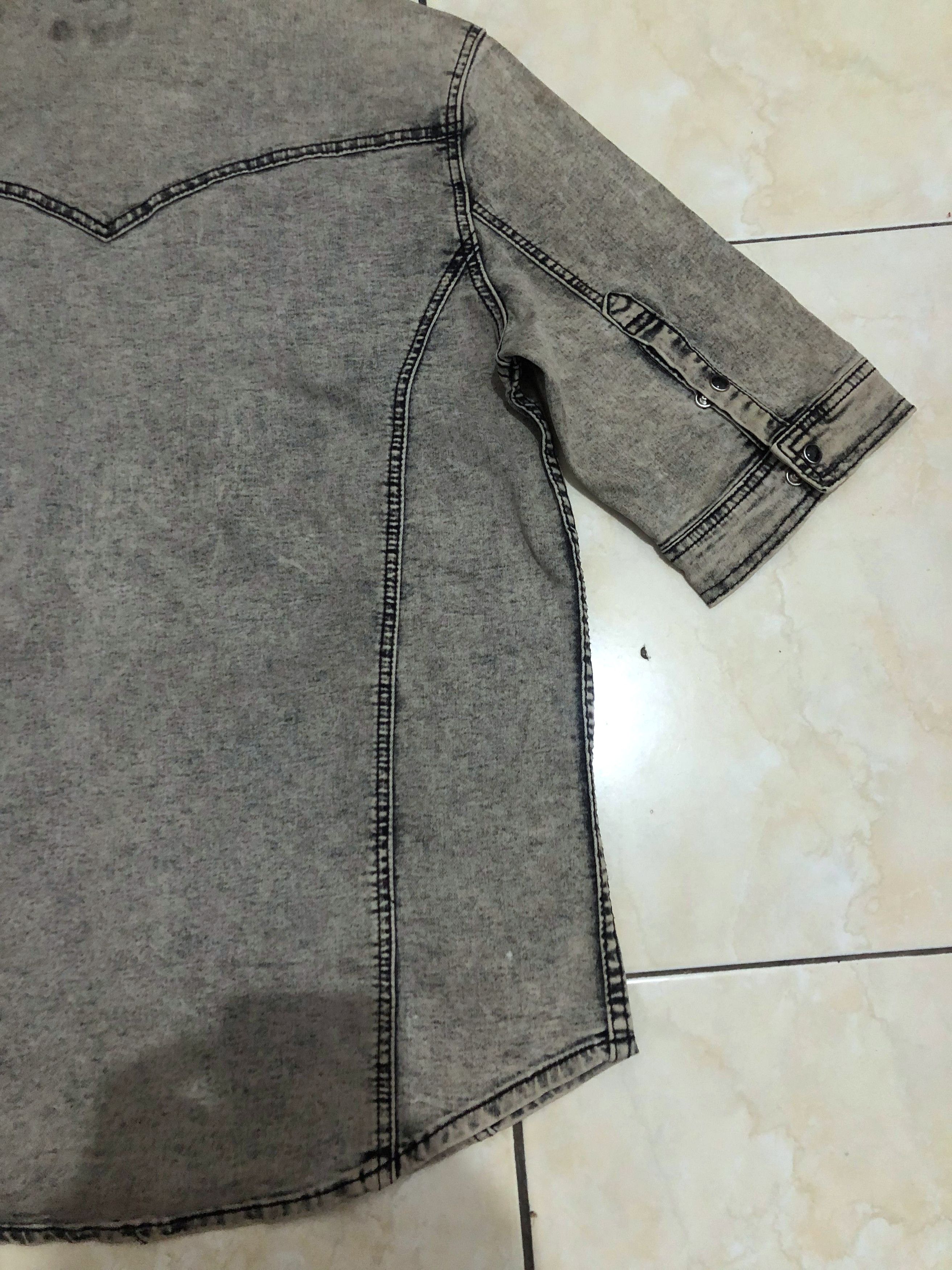 In The Attic In The Attic Homme Acid Wash Western Denim Shirt Size US M / EU 48-50 / 2 - 11 Thumbnail