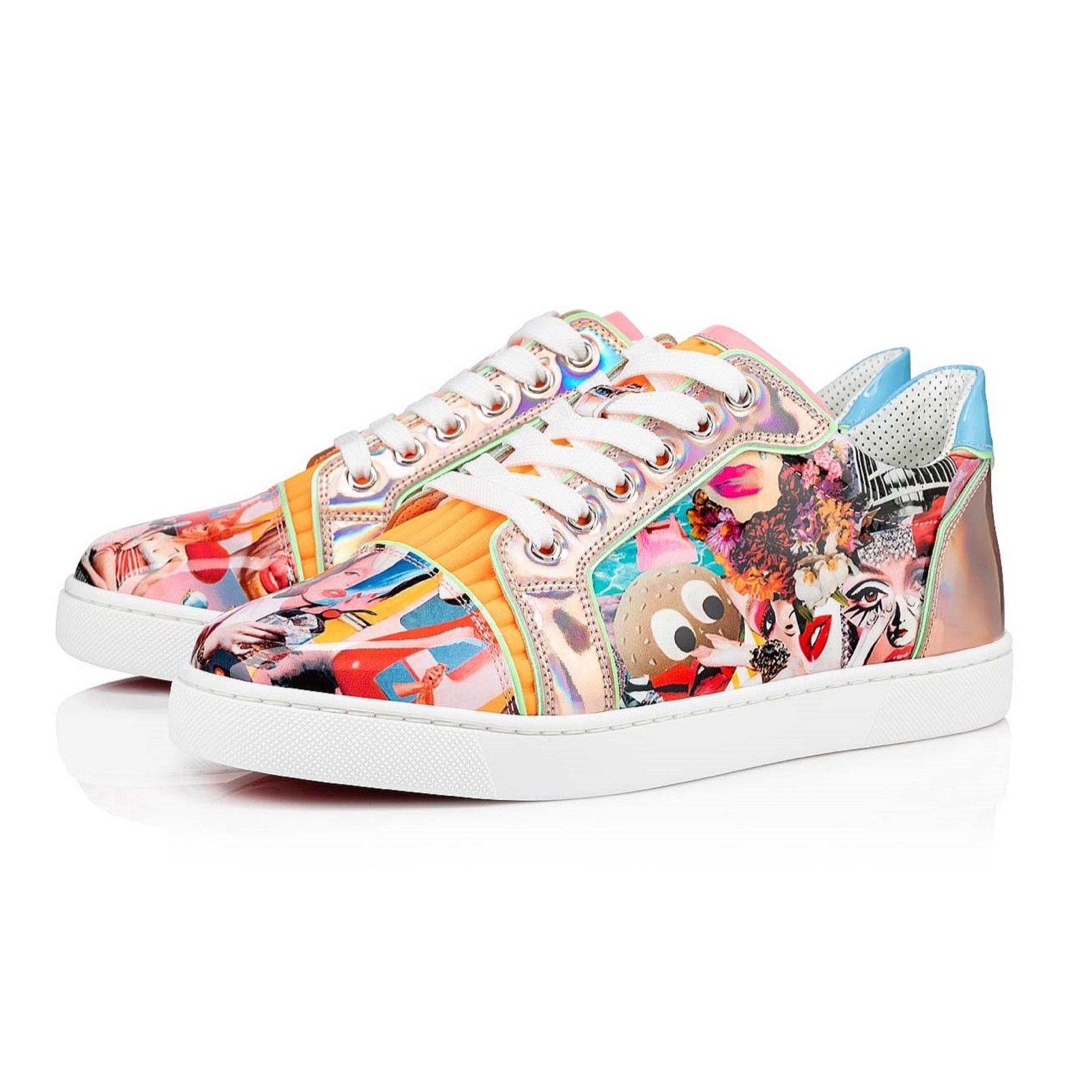 Christian Louboutin Vieira Flat Patent Oh Xtian Multicolor Low Top Sneaker 40.5 Size US 10.5 / IT 40.5 - 1 Thumbnail