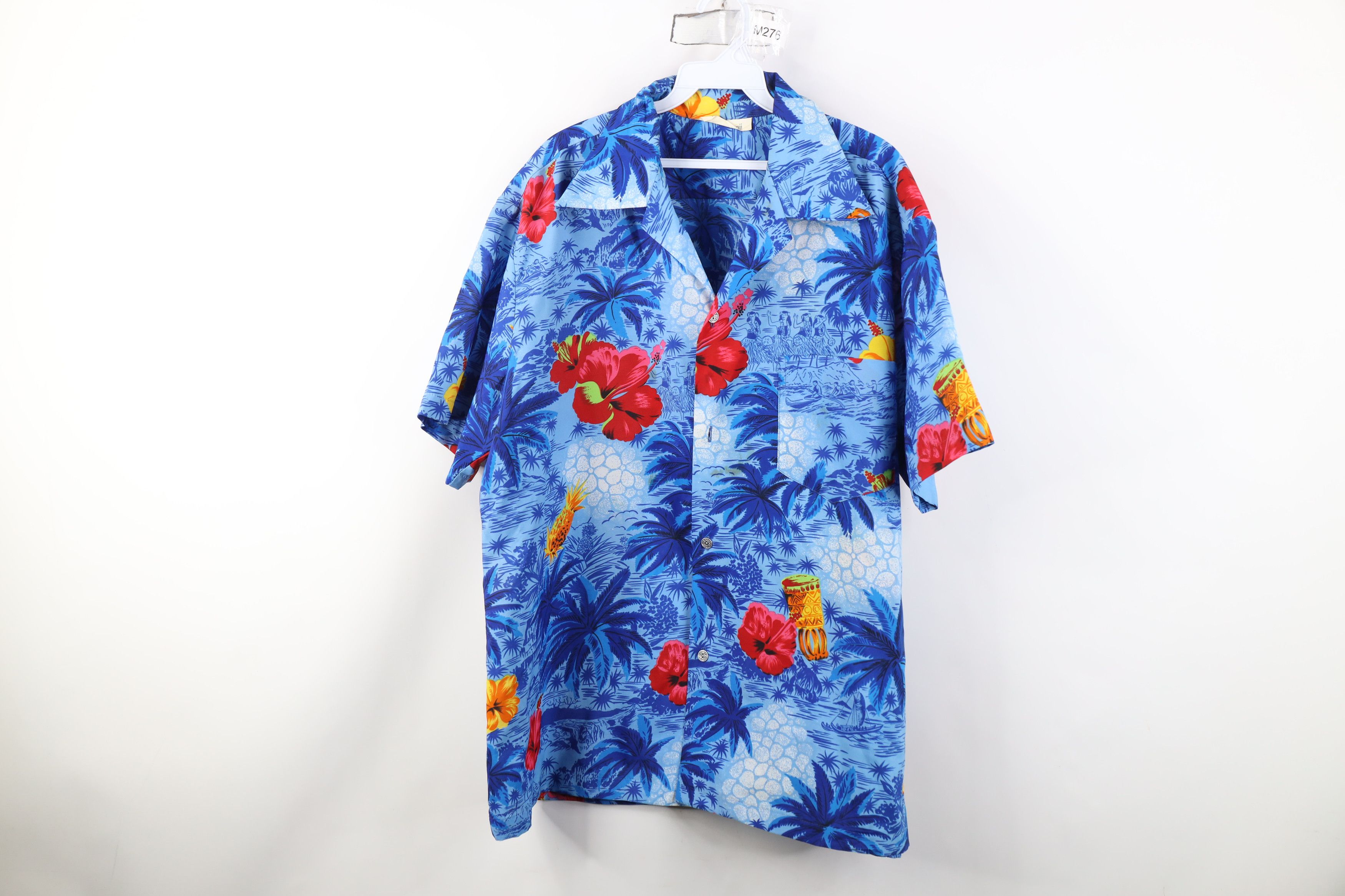 Vintage Vintage 70s Pineapple Collar Hawaiian Button Shirt USA Size US XL / EU 56 / 4 - 1 Thumbnail