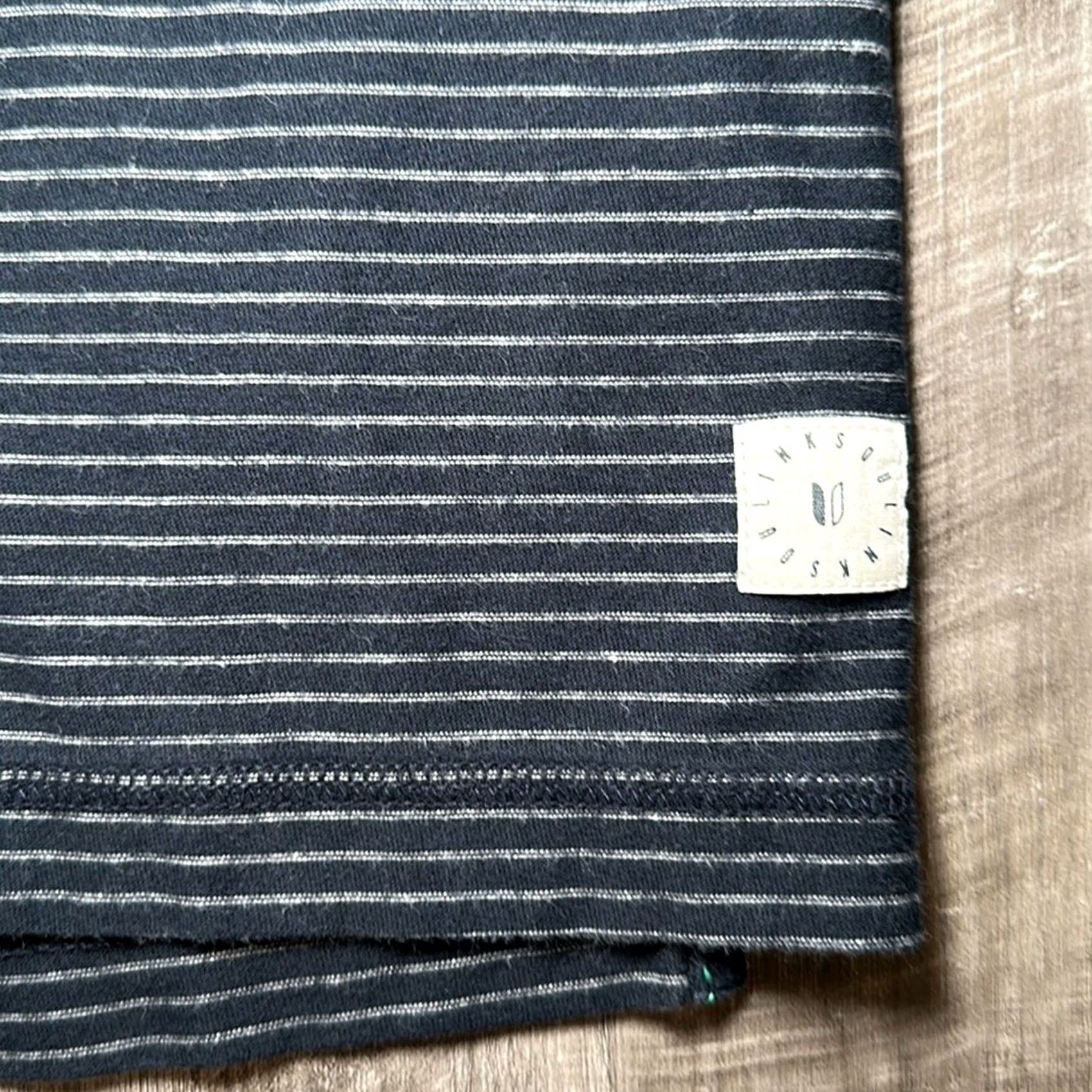 Vintage Linksoul Tempus Fugit Luxury Cotton Striped Golf Polo 2XL Mens Blue Night Navy White Pinstripes Polo Size US XXL / EU 58 / 5 - 5 Thumbnail