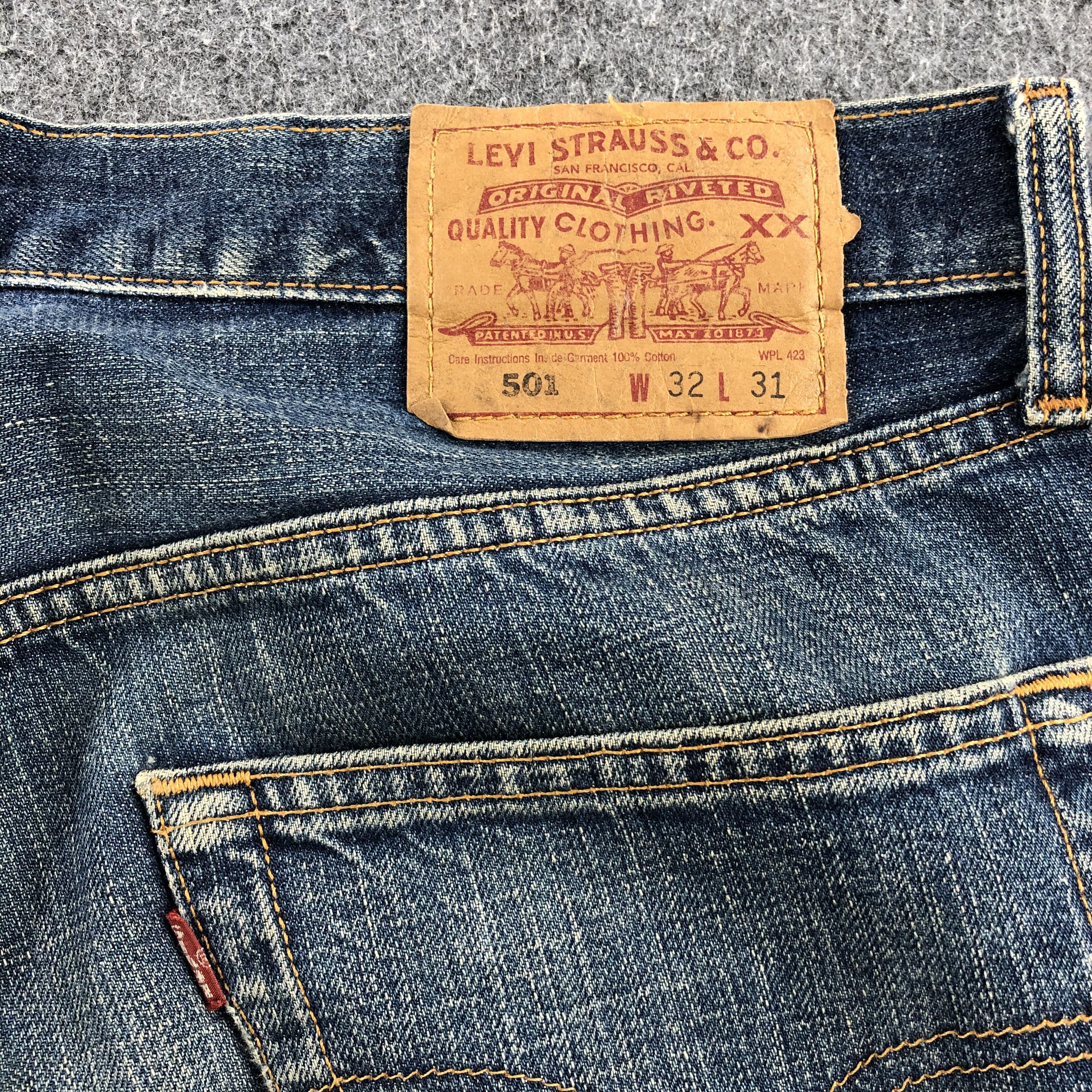 Levi's Vintage 90s Levis 501 Jeans Rusty Faded Blue Denim KJ333 Size US 32 / EU 48 - 5 Thumbnail