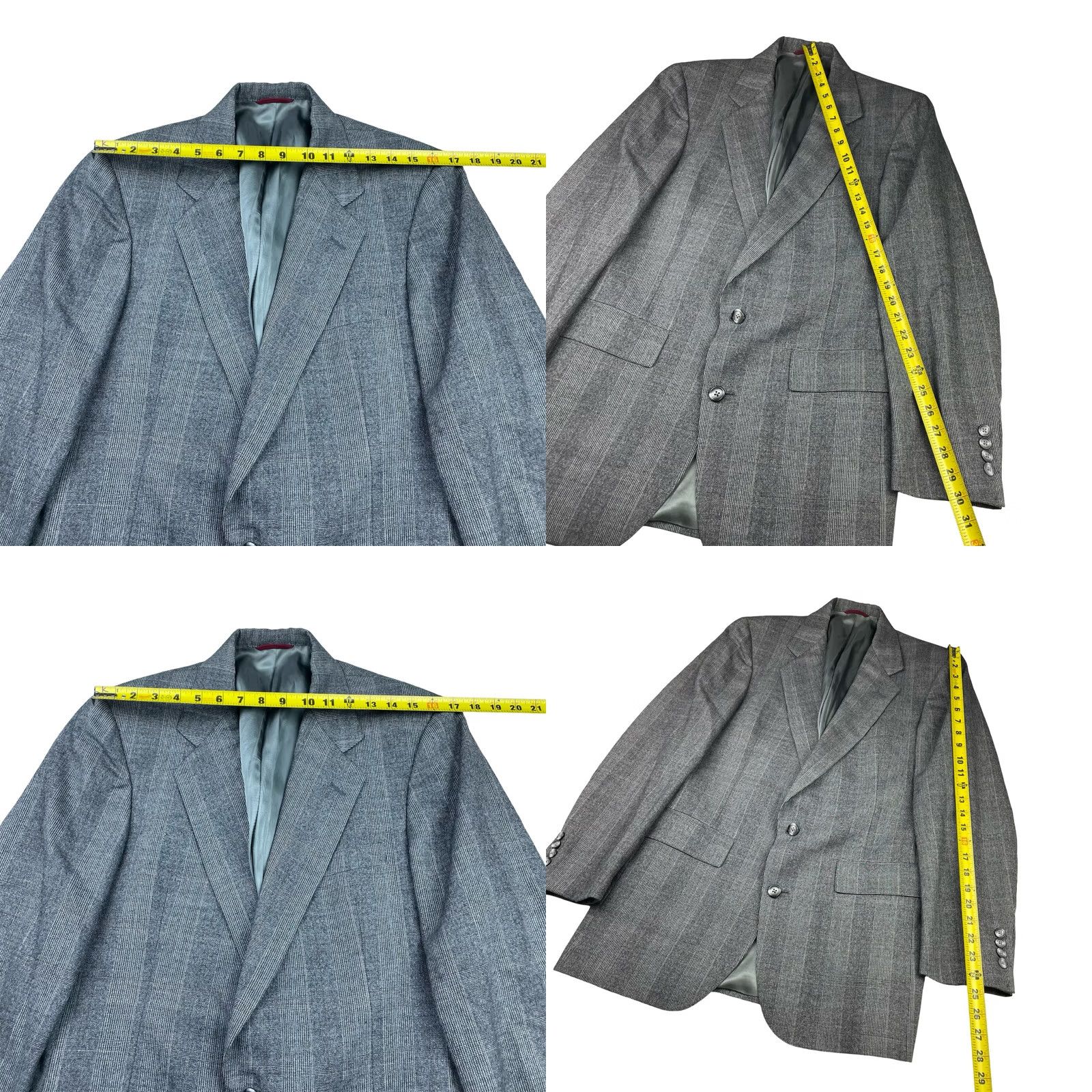 Hart Schaffner Marx VINTAGE Hart Schaffner & Marx Blazer Men's 40R Gray/Brown Plaid 2-Button Wool Size 40R - 8 Thumbnail