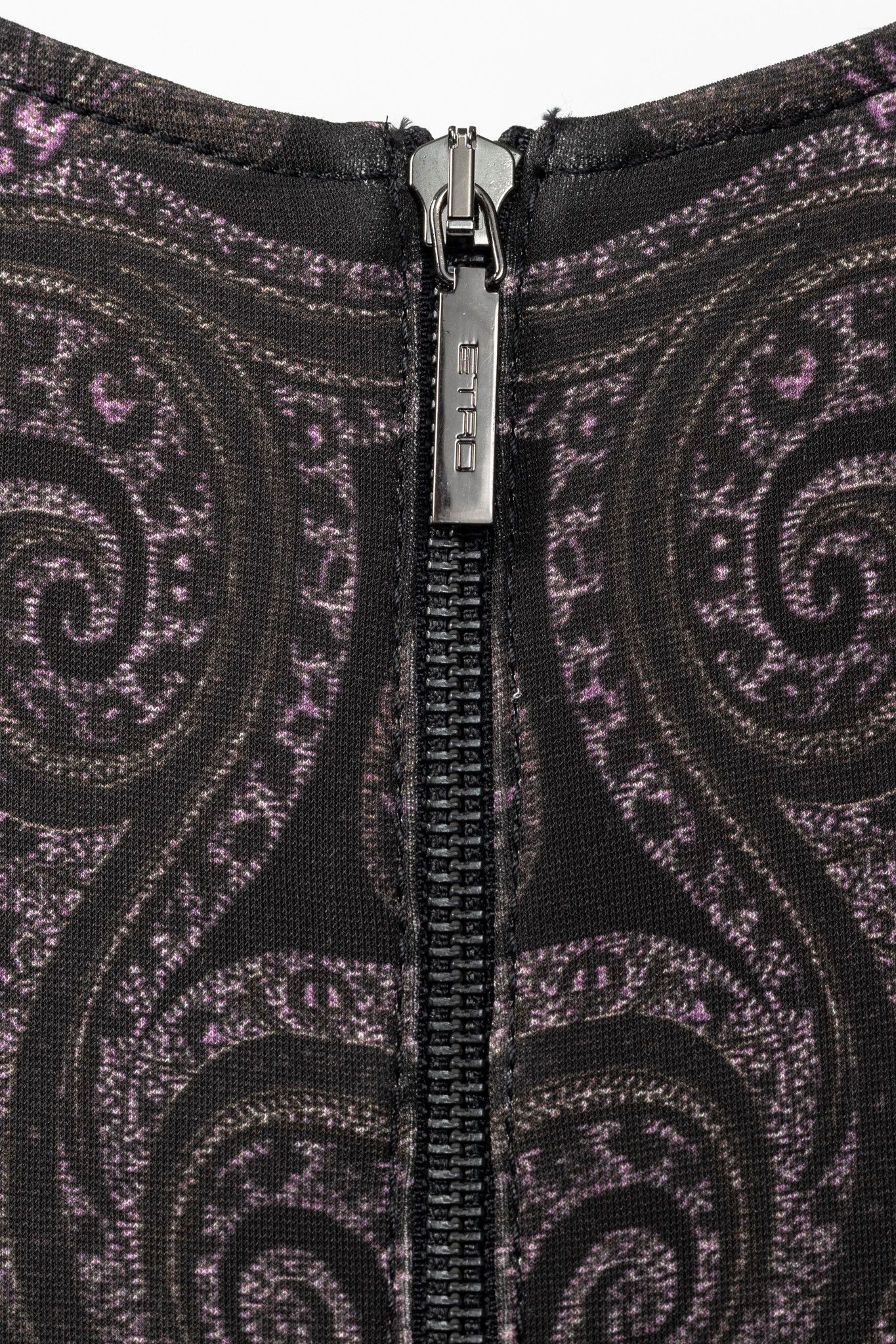 Etro Etro Purple & Black Paisley & Floral Jersey Midi Dress Size S / US 4 / IT 40 - 7 Thumbnail