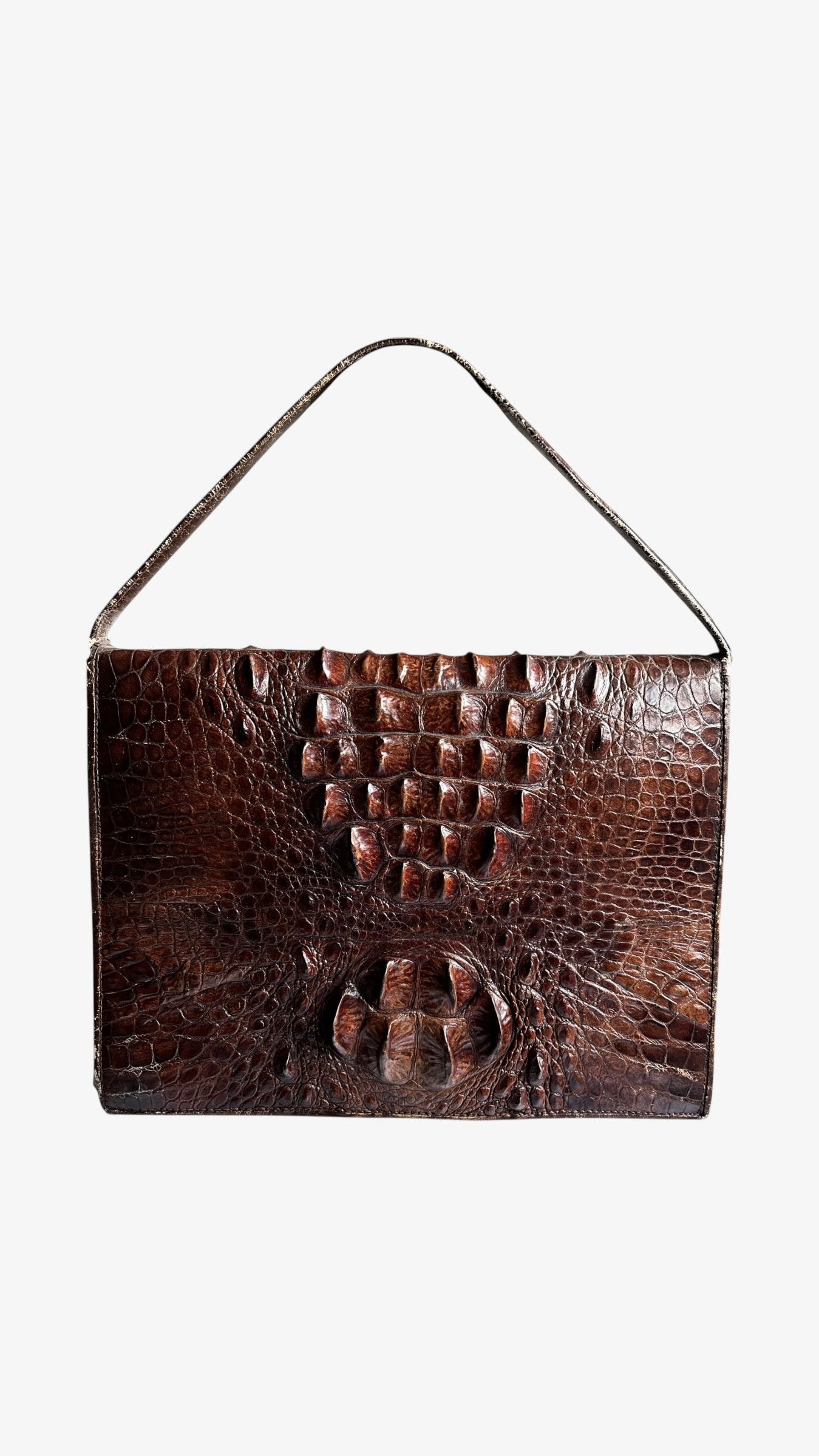 Other Vintage 1950s Brown Crocodile Leather Shoulder Bag Size ONE SIZE - 1 Thumbnail