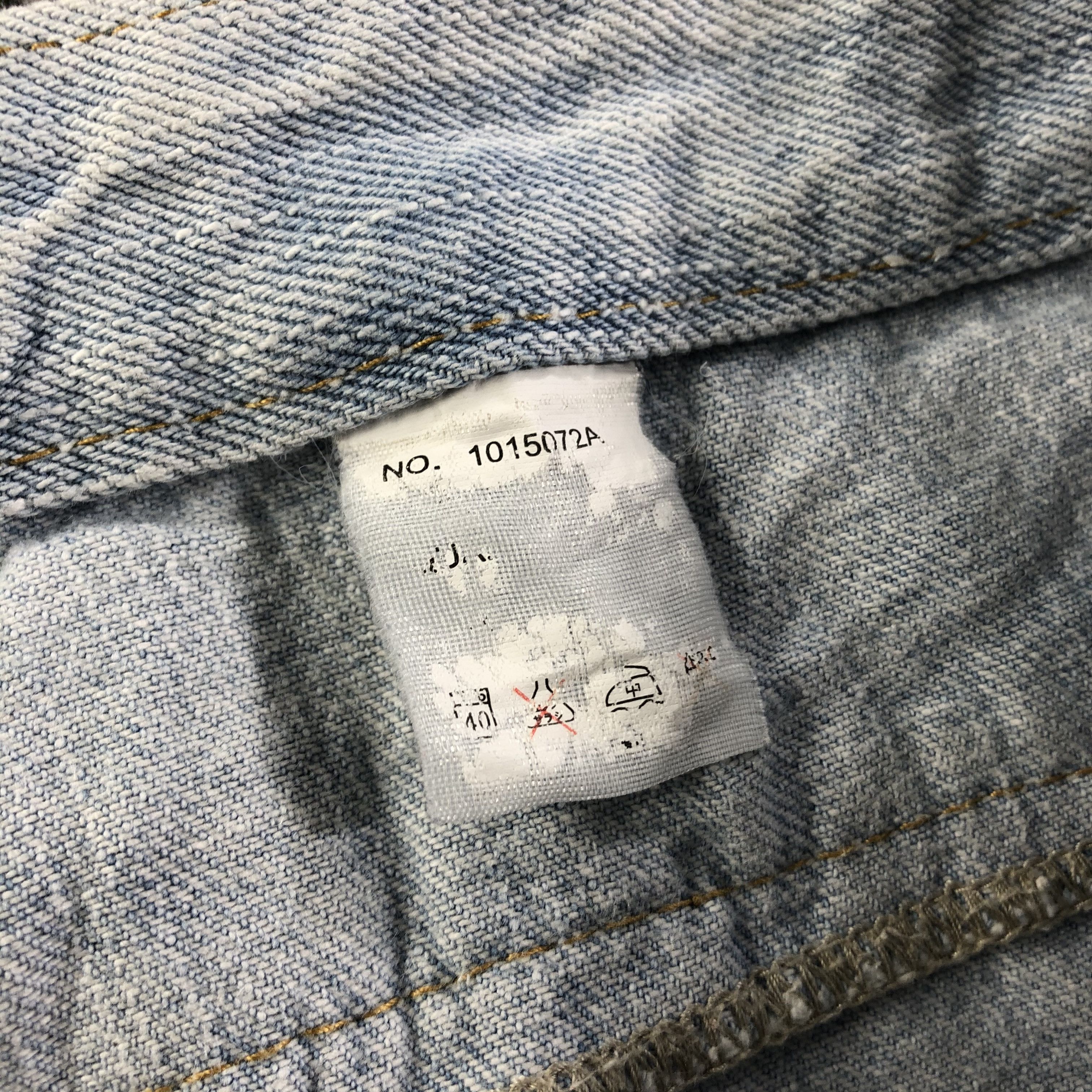 Japanese Brand Blue Moon Blue Jeans Double Waist Patchwork Jeans KJ1584 Size 29" - 9 Thumbnail