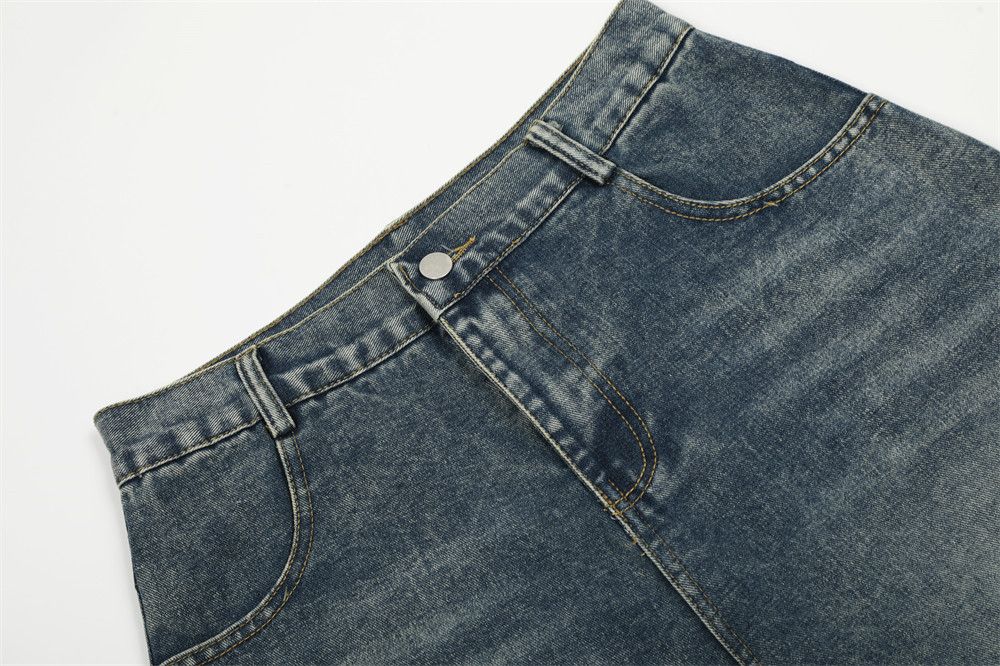Jean American retro men's versatile loose washed scimitar jeans Size US 32 / EU 48 - 3 Thumbnail
