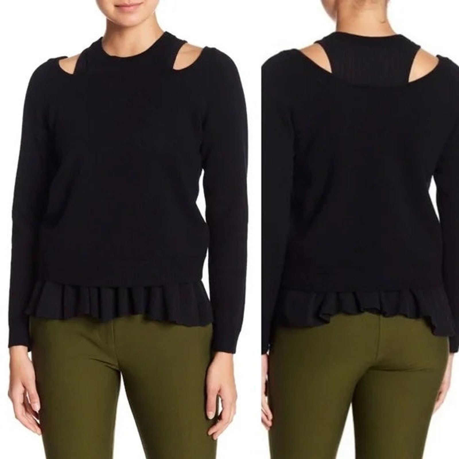 Derek Lam 10 Crosby Derek Lam 10 Crosby Long Sleeve Shoulder Cut-Out Ruffle Hem Size S / US 4 / IT 40 - 1 Thumbnail