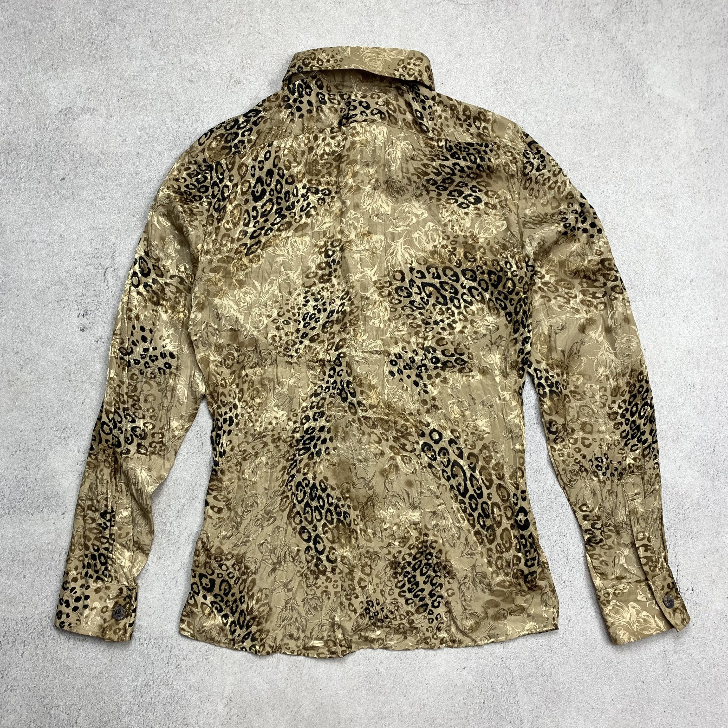 Tornado Mart Tornado Mart Gold Leopard Cheetah Jacquard Button Up Shirt Size US M / EU 48-50 / 2 - 2 Thumbnail