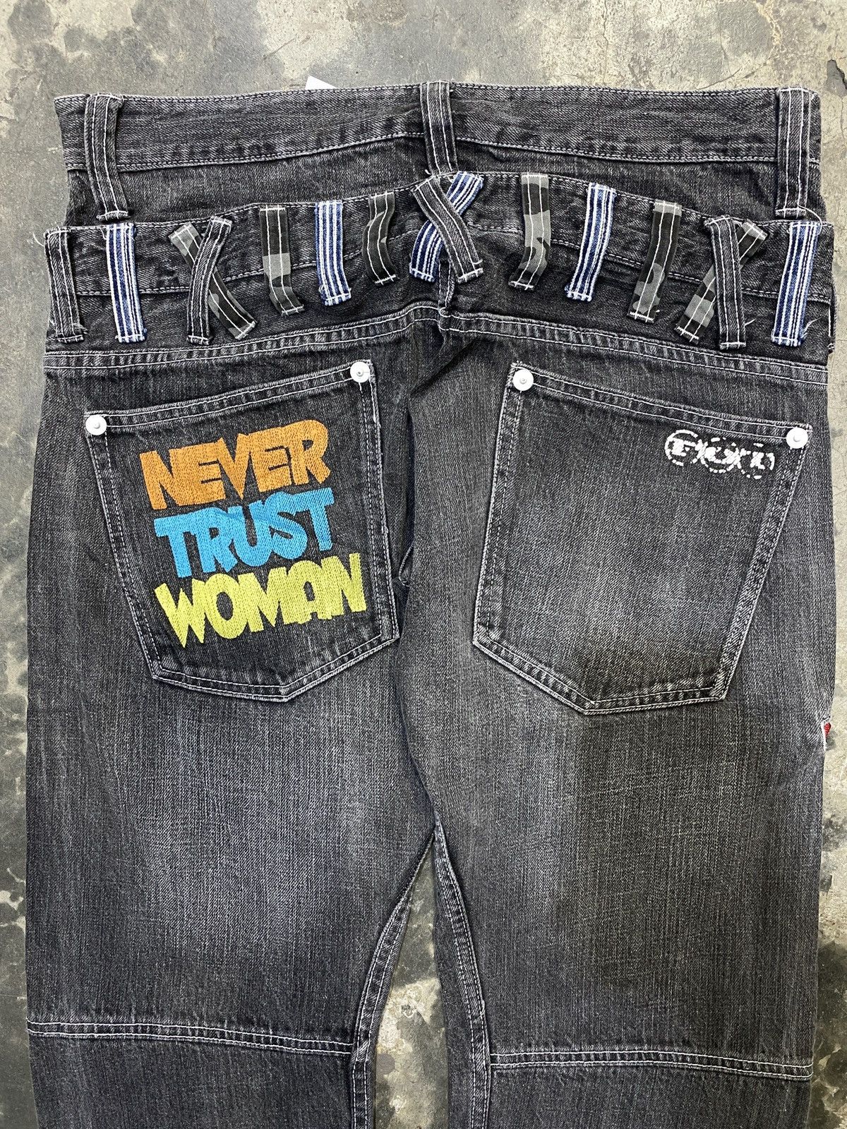 Japanese Brand Rare vintage memory special double waist punk bondage zipper Size US 33 - 17 Thumbnail
