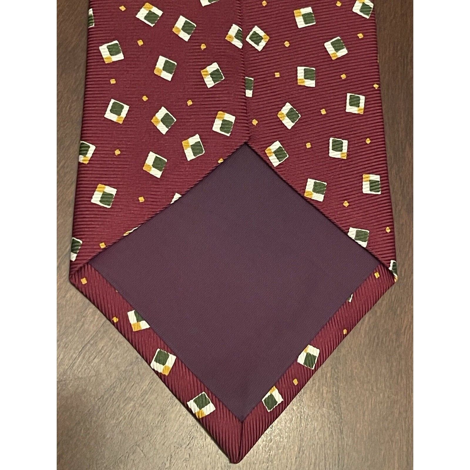 Chaps Chaps Ralph Lauren Burgundy Green 100% Silk Made In Usa Size ONE SIZE - 2 Thumbnail