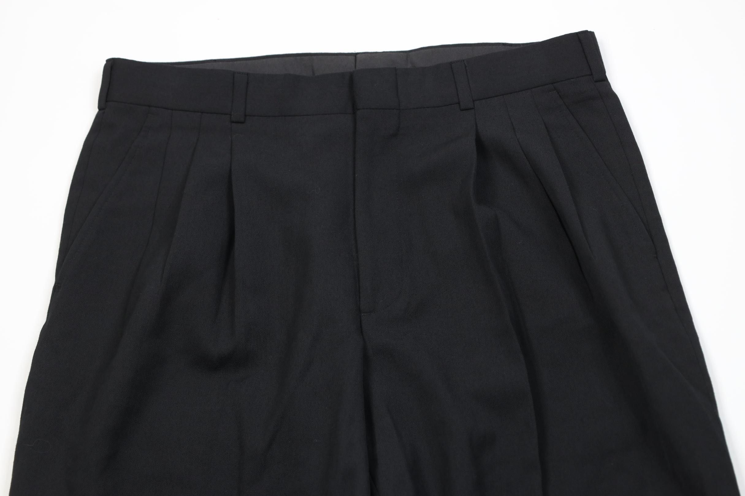 Vintage Vintage 90s Streetwear Wool Blend Wide Leg Chino Pants Black Size US 32 / EU 48 - 2 Thumbnail