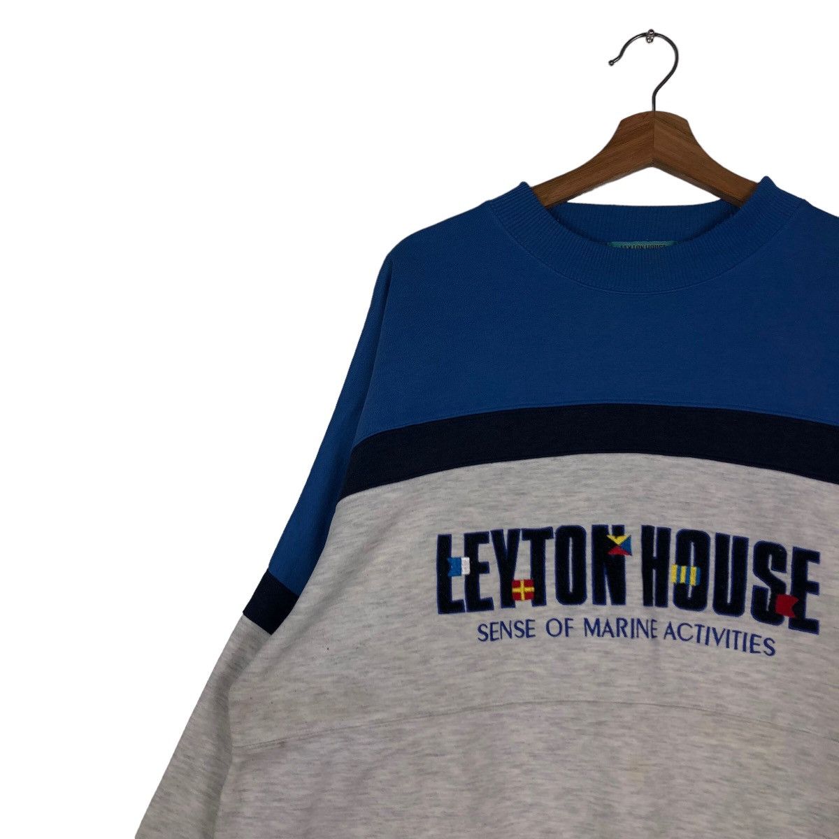 Japanese Brand 🔥Vintage Sweatshirt Crewneck Leyton House Big Logo Size US L / EU 52-54 / 3 - 7 Thumbnail