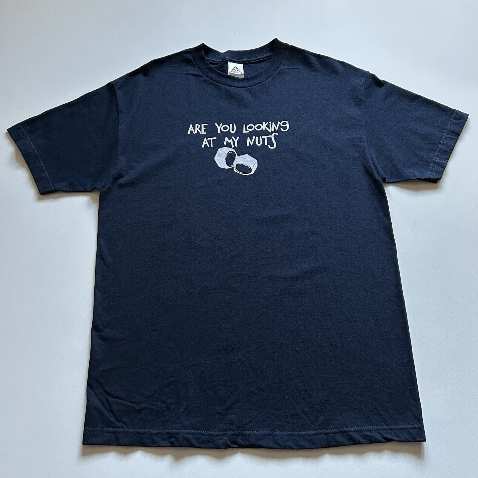 Vintage Vintage Y2K You Looking At My Nuts Funny T Shirt Large Rare Size US L / EU 52-54 / 3 - 1 Thumbnail