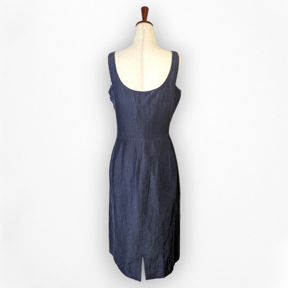 Giorgio Armani Giorgio Armani linen silk sheath dress midi blue IT 44 US 8 Size M / US 6-8 / IT 42-44 - 2 Thumbnail
