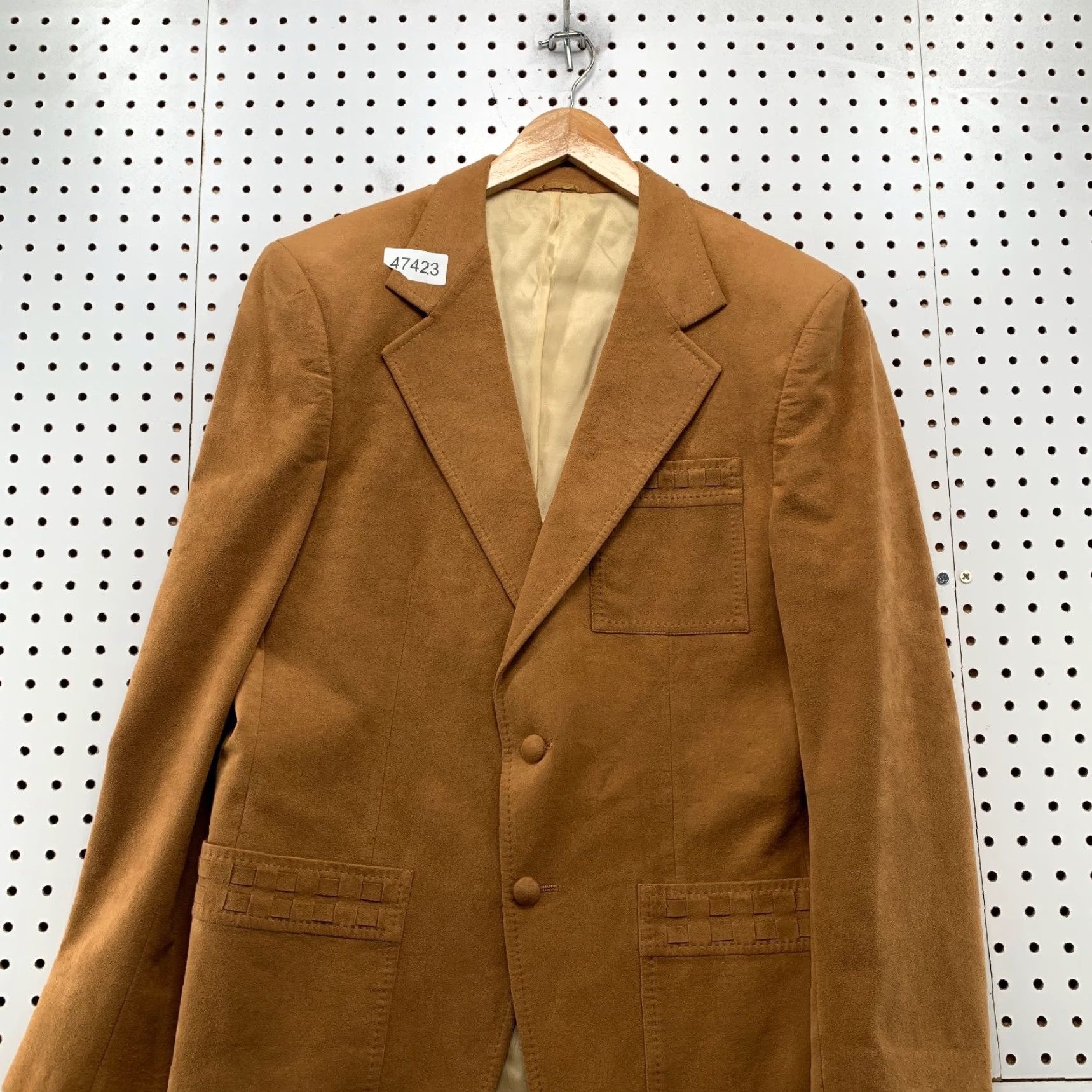 Vintage VINTAGE Lebaron Blazer Shirt Mens 40 Brown Suede Western 60s Jacket Notch Two-Button Single-Breasted Size 40R - 6 Thumbnail