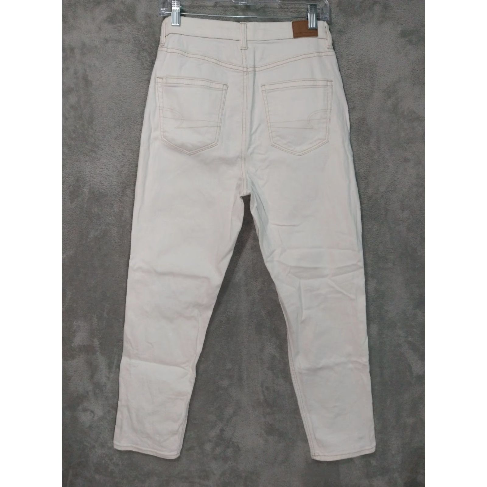 Vintage American Eagle Jeans Women 6 White Denim Curvy Mom Stretch Distressed Festival 90s City Retro Womens Size 28" / US 6 / IT 42 - 2 Thumbnail