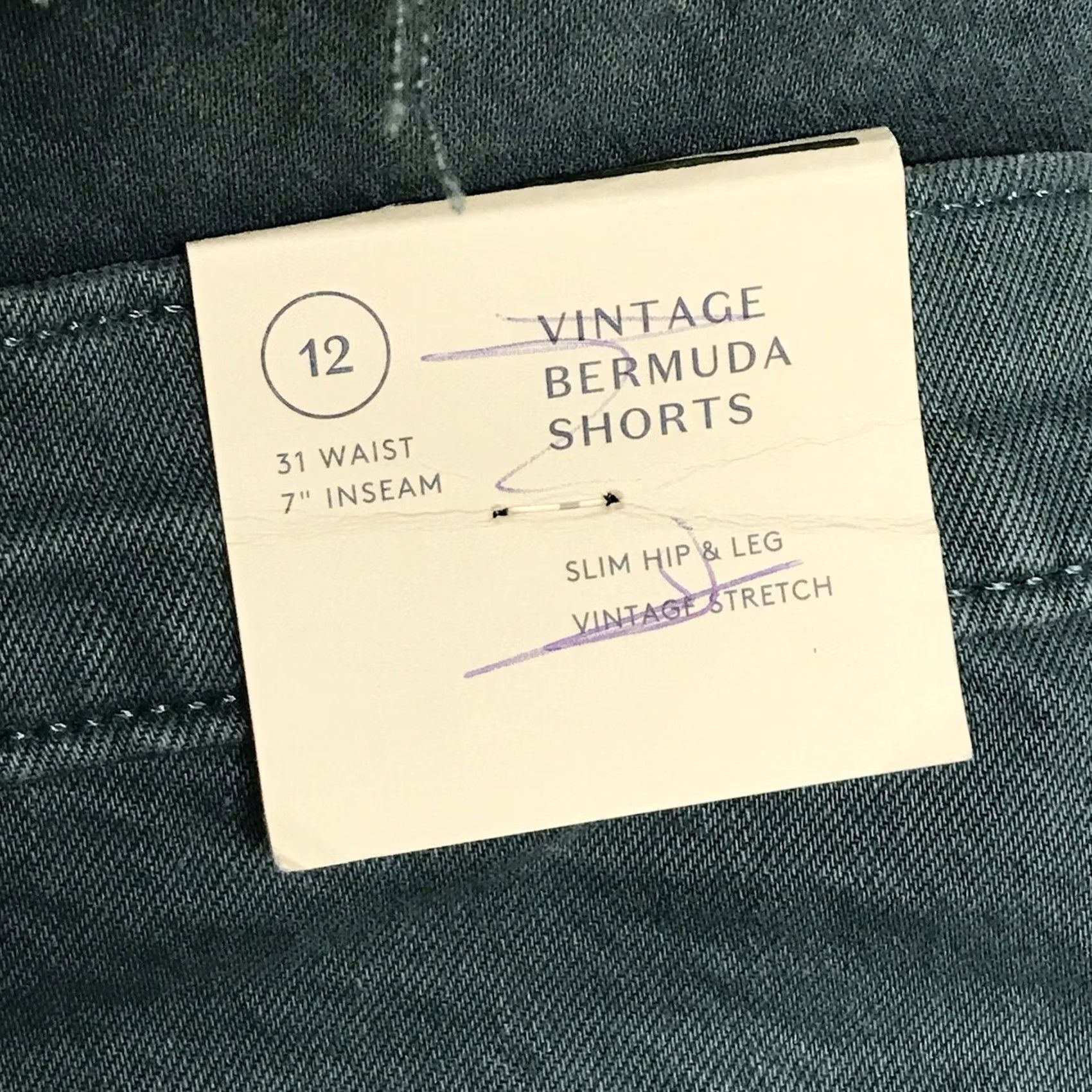 Vintage VINTAGE Universal Thread Women Bermuda Denim Shorts Teal Green 12/31 High Rise Stretch 7 Inseam 5-Pocket Casual Womens Size 34" / US 12 / IT 48 - 4 Thumbnail
