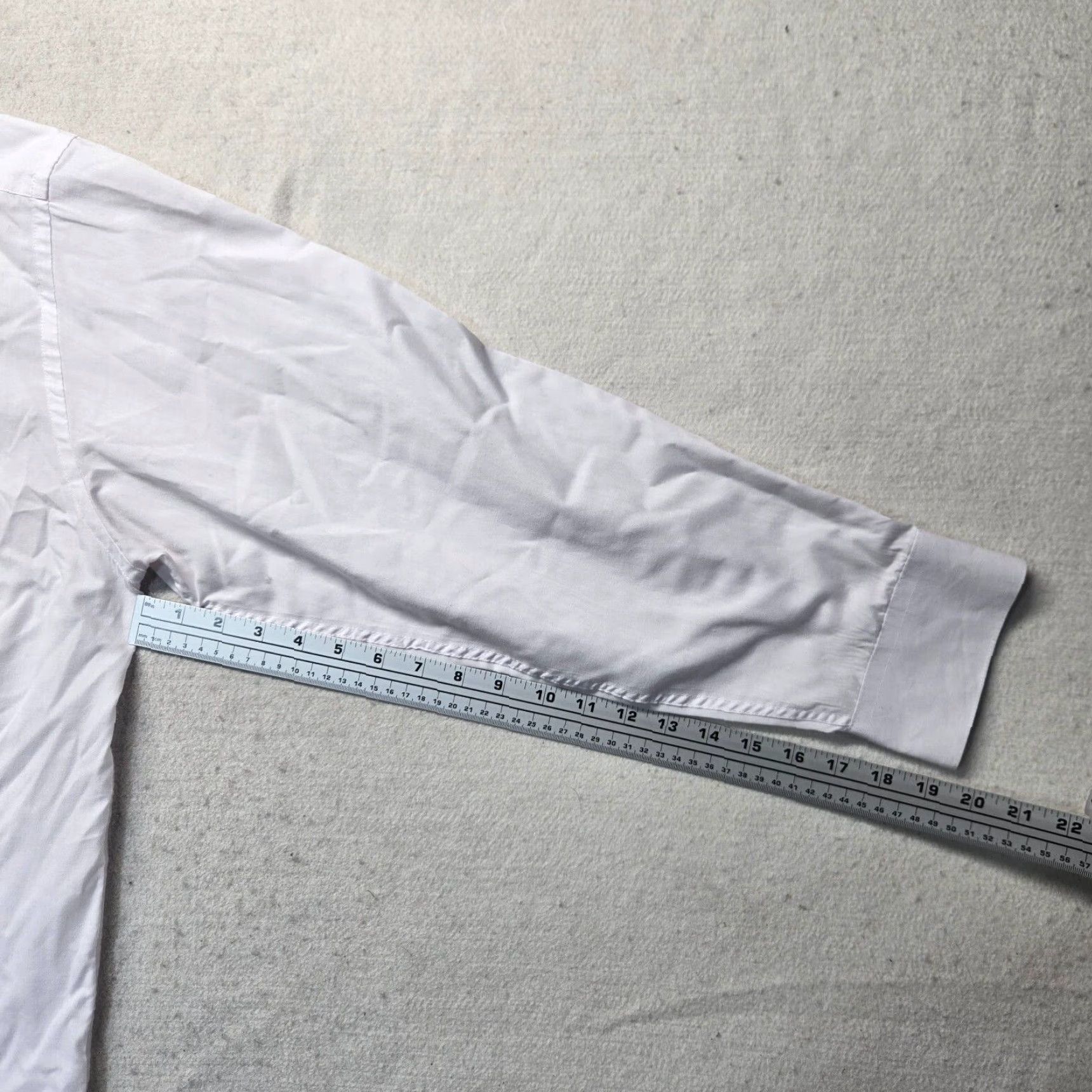 Vintage VINTAGE Daniel Ellissa Dress Shirt Button-Down Solid White 17.5" Neck 36-37" Sleeve Long Adult Mens Shirt Size 46R - 5 Thumbnail