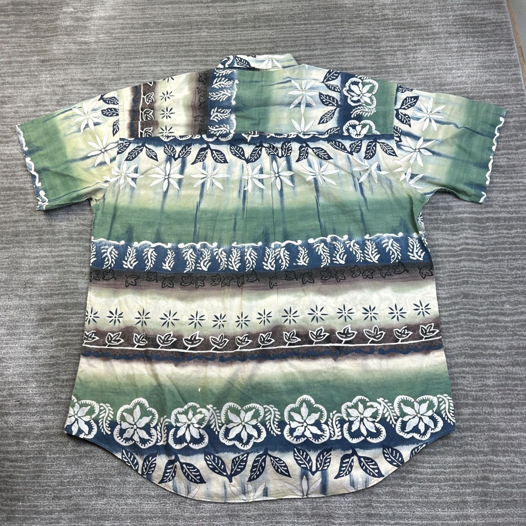 Ralph Lauren VINTAGE Ralph Lauren Chaps Shirt Mens Large Green Hawaiian Floral Button-Up Short Sleeve Collared Size US L / EU 52-54 / 3 - 2 Thumbnail