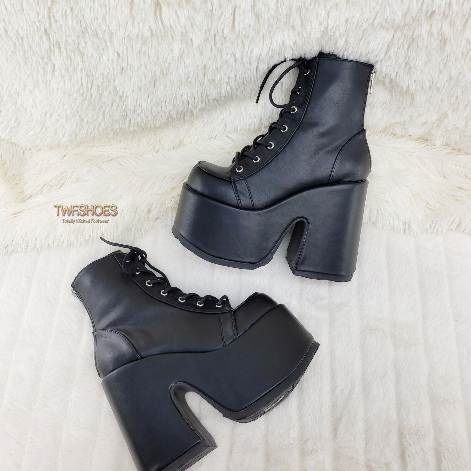 Other DEMONIA Camel 203 Stacked Matte Platform Goth Punk Ankle Boo Size US 8 / IT 38 - 2 Thumbnail