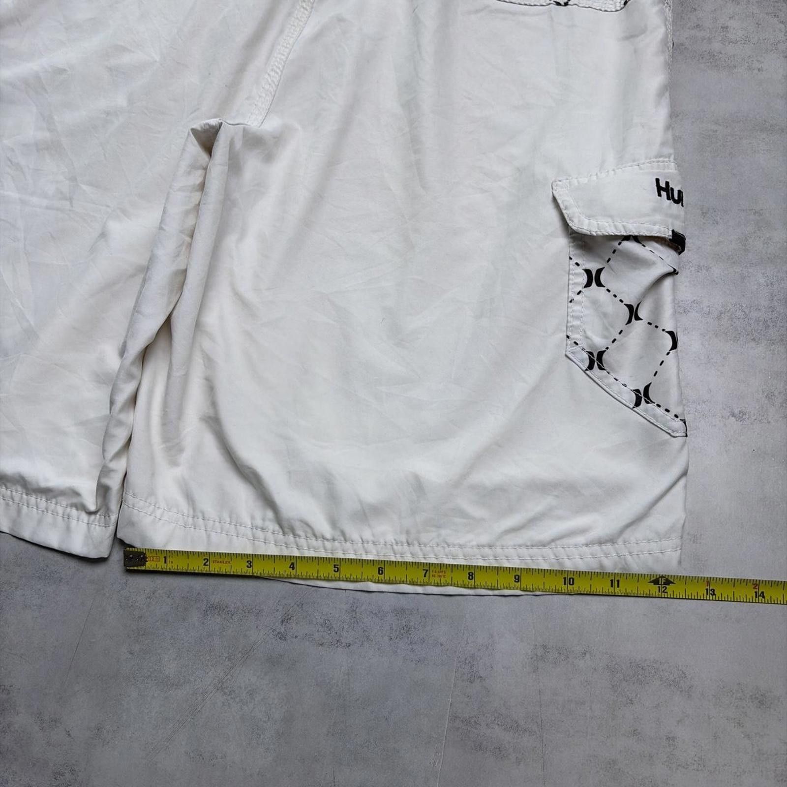 Hurley Y2K White Hurley Grunge Surf Baggy Board Shorts Size US 36 / EU 52 - 8 Thumbnail