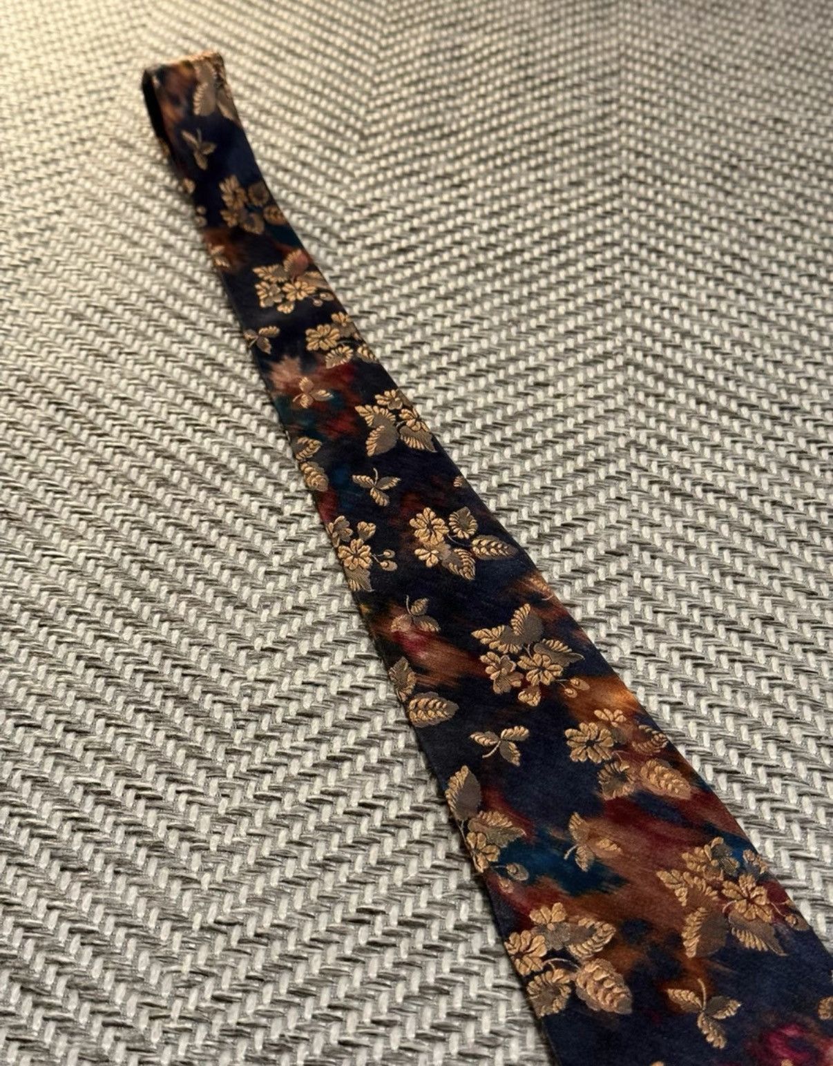 Jean Paul Gaultier Jean Paul Gaultier Gold Floral Print Tie K24 Size ONE SIZE - 3 Thumbnail
