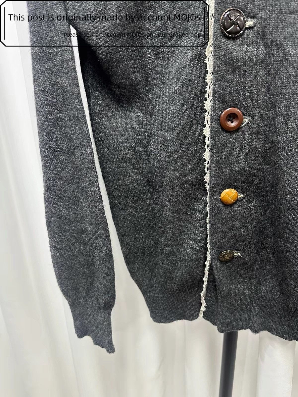 Geoffrey B. Small Sz S Geoffrey B Small Lace Edge Button Up Cardigan mojos2041 Size US S / EU 44-46 / 1 - 3 Thumbnail