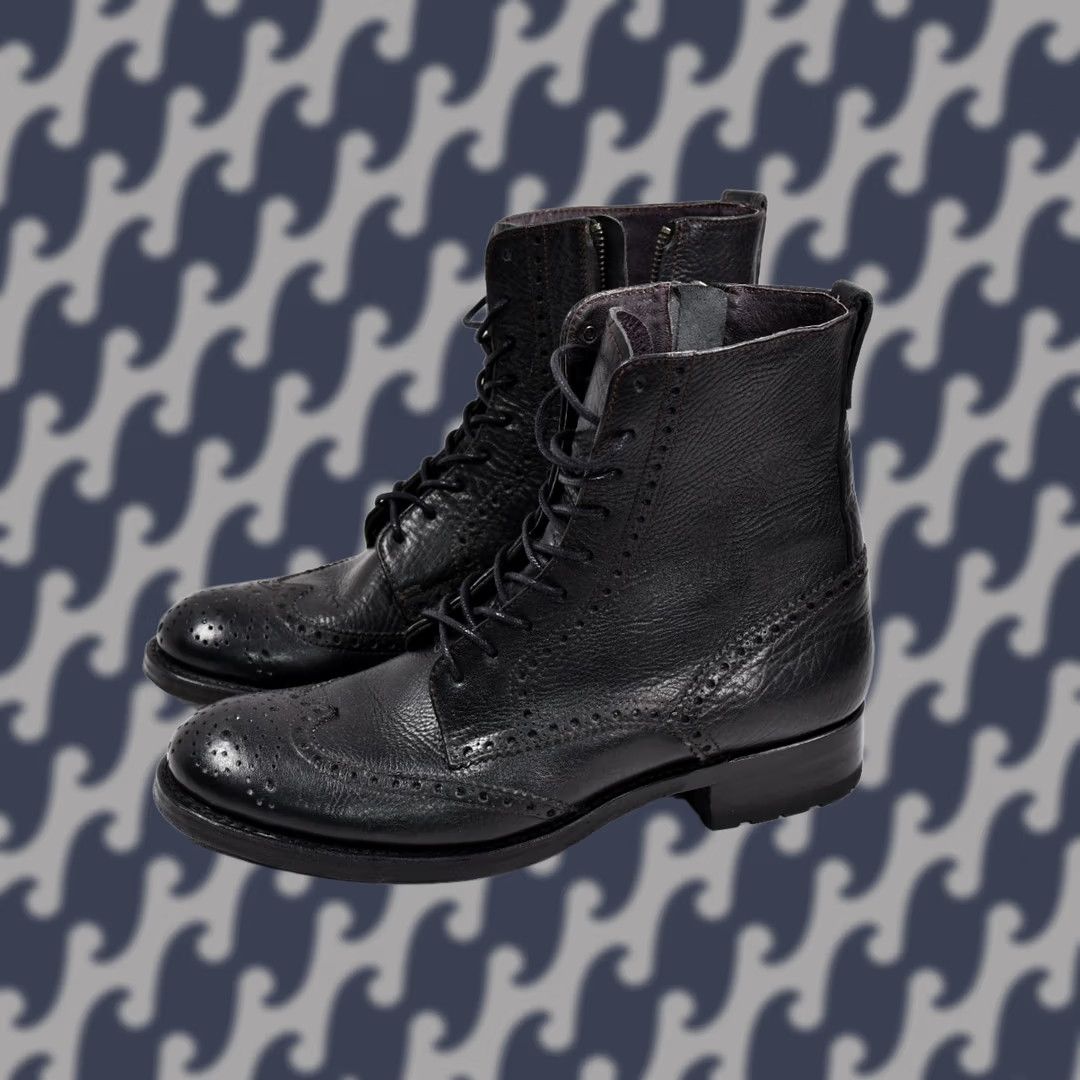 Vintage Sendra Western Boots Lace Up Black Leather Men's 8.5 US Size - Leather 100% Raw-Tex? Size US 9 / EU 42 - 1 Thumbnail