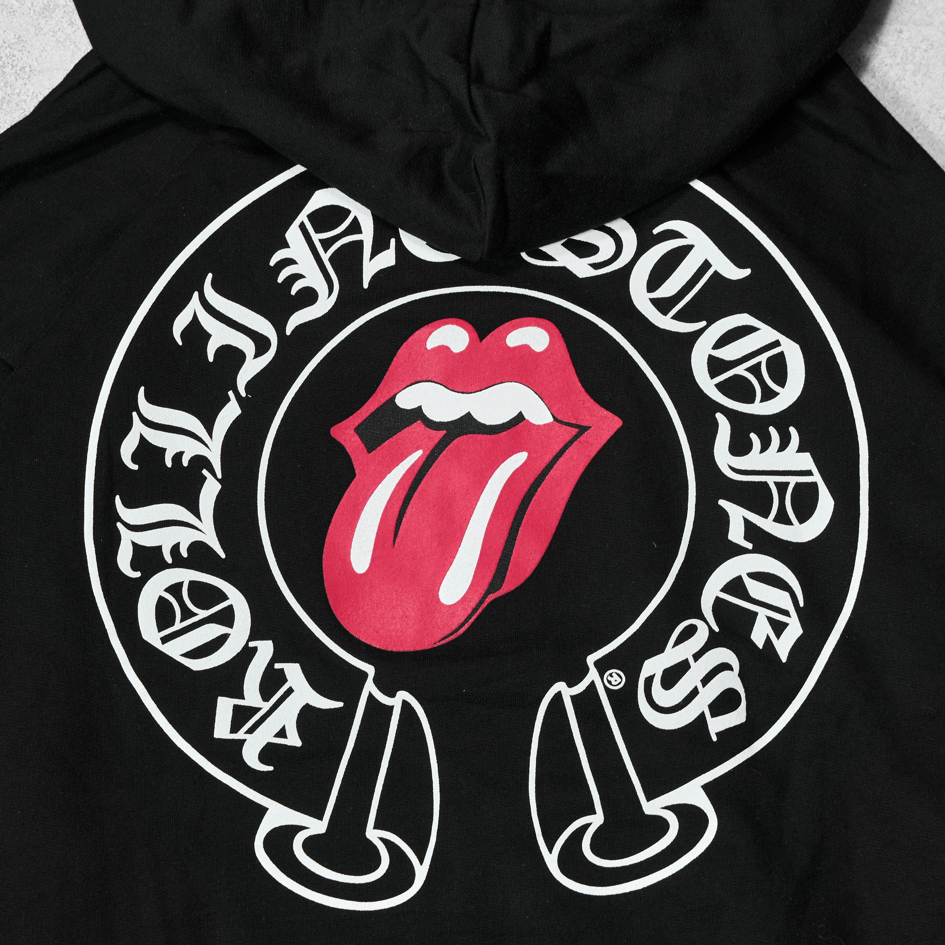 CHROME HEARTS Rolling Stones Zip Up Hoodie BLACK