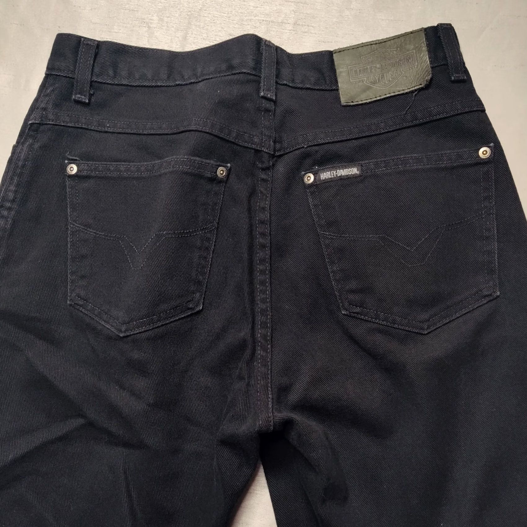 Harley Davidson VINTAGE Harley-Davidson Women Bootcut Jeans 10R Black Denim 32 Made In USA Size 32" / US 10 / IT 46 - 3 Thumbnail