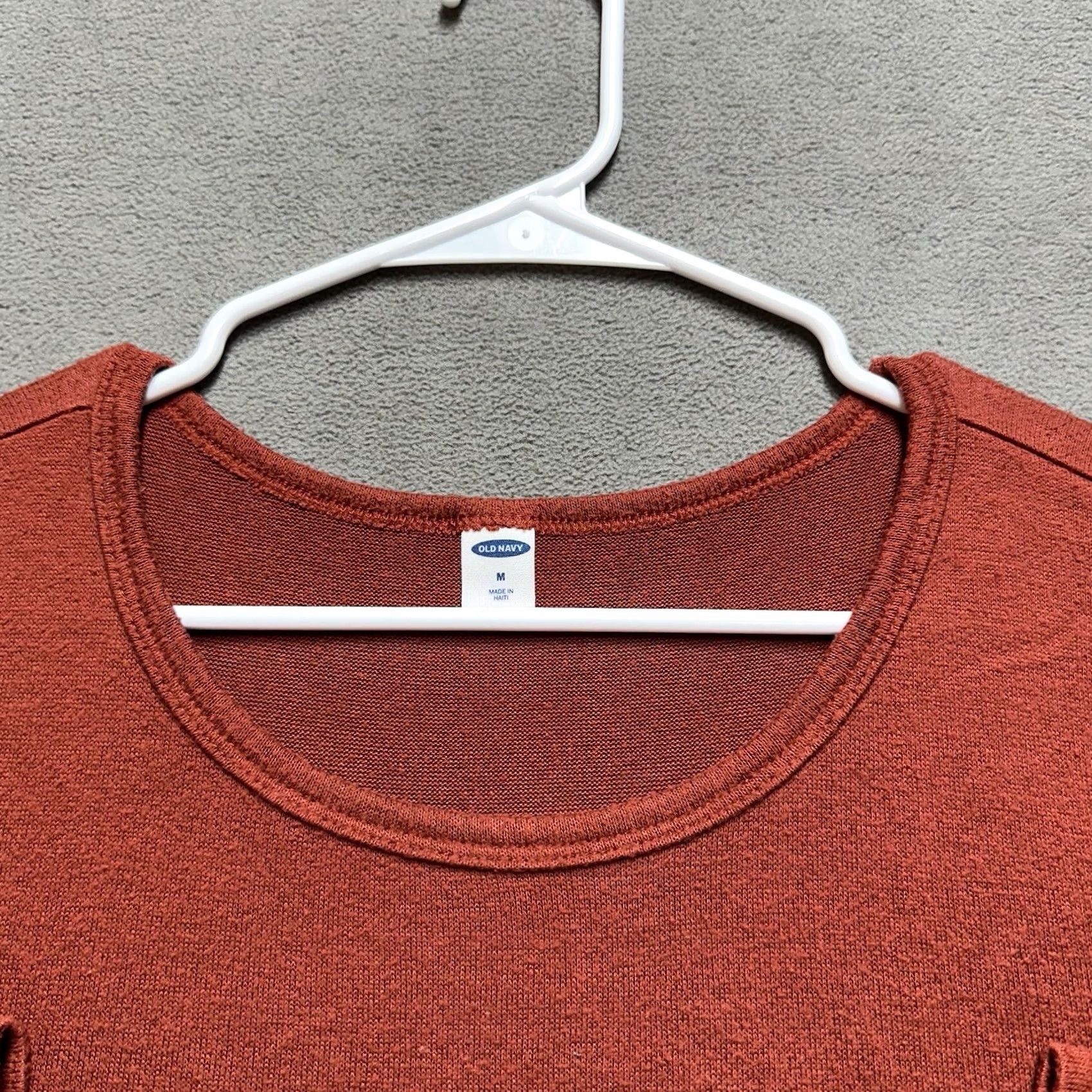 Old Navy Old Navy Top Womens M Orange Tunic Burnt Long Sleeve Lightweight Knit Rayon Size M / US 6-8 / IT 42-44 - 3 Thumbnail