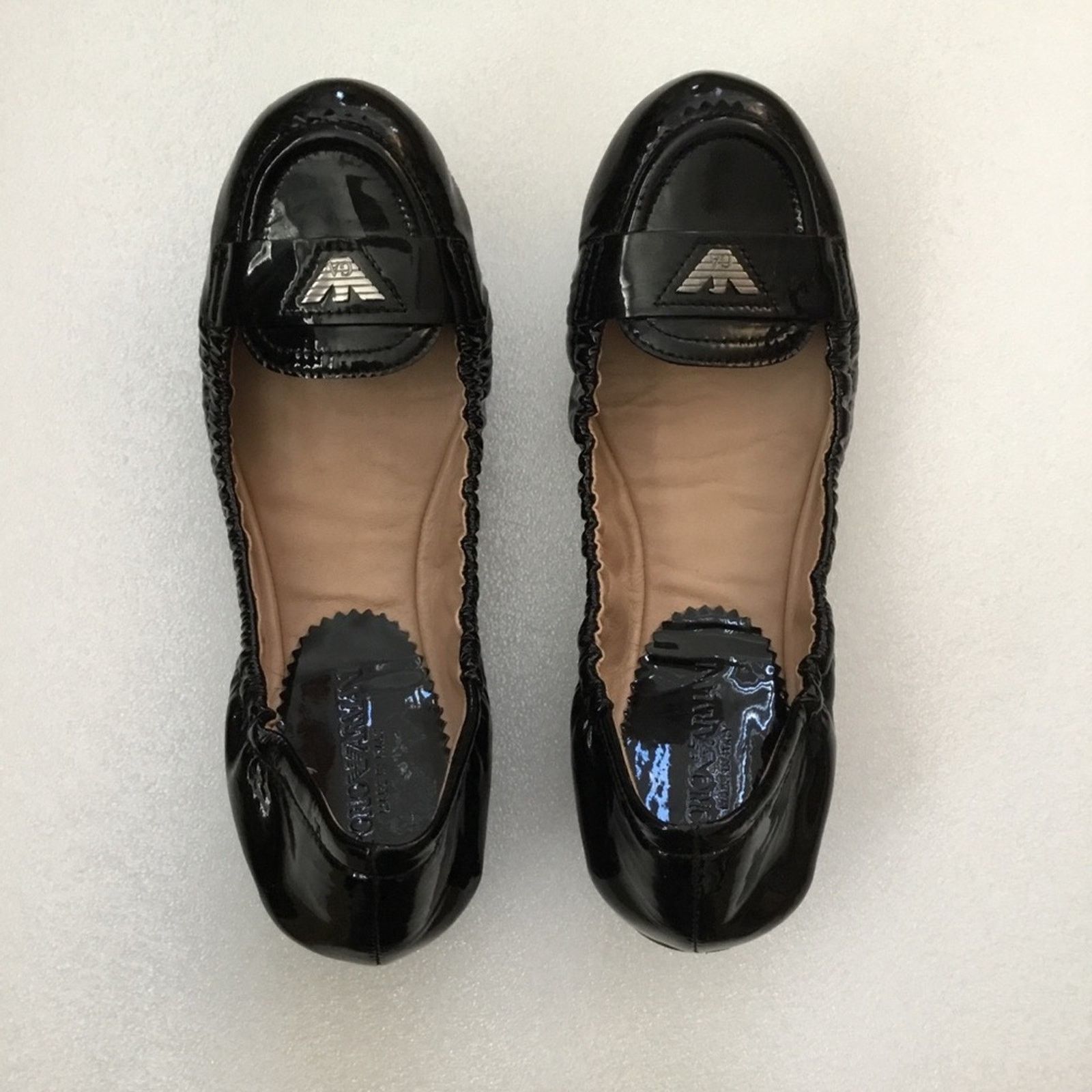 Emporio Armani Emporio Armani Black Patent Leather Flats Size US 6 / IT 36 - 2 Thumbnail