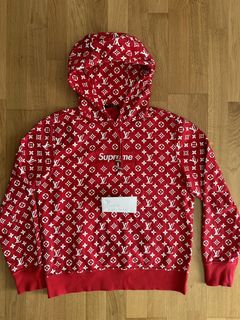 Black louis best sale vuitton supreme hoodie