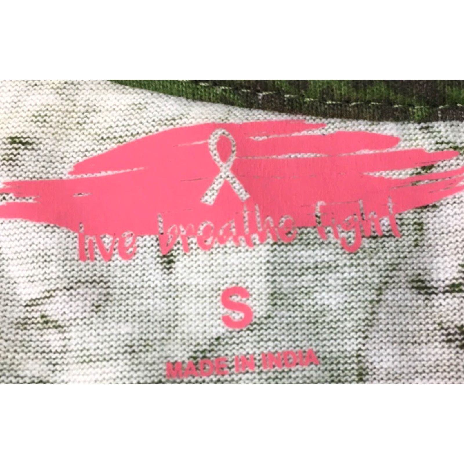 Olive Live Breathe Fight Womens Tank Top Green Camouflage Pink Ribbon Crew Neck S New Size S / US 4 / IT 40 - 4 Thumbnail