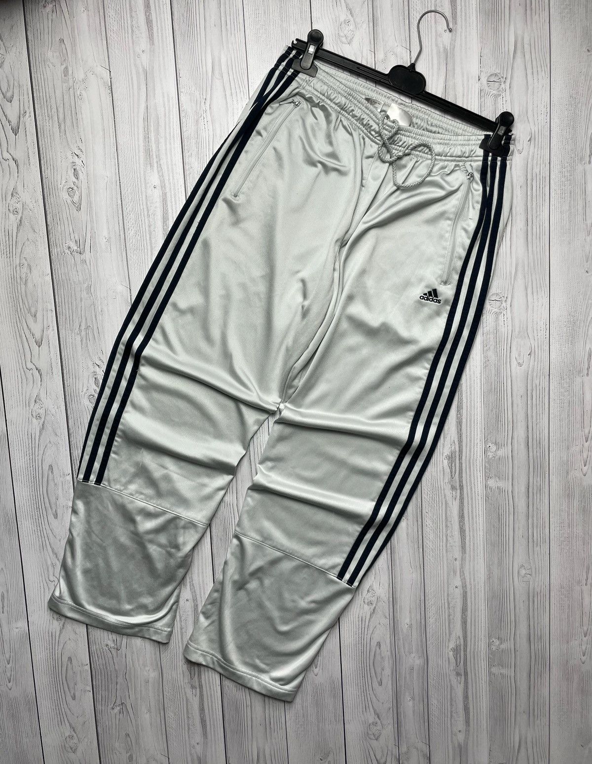 Other Vintage adidas pants Y2K drill joggers size M silver rare Size US 32 / EU 48 - 1 Thumbnail