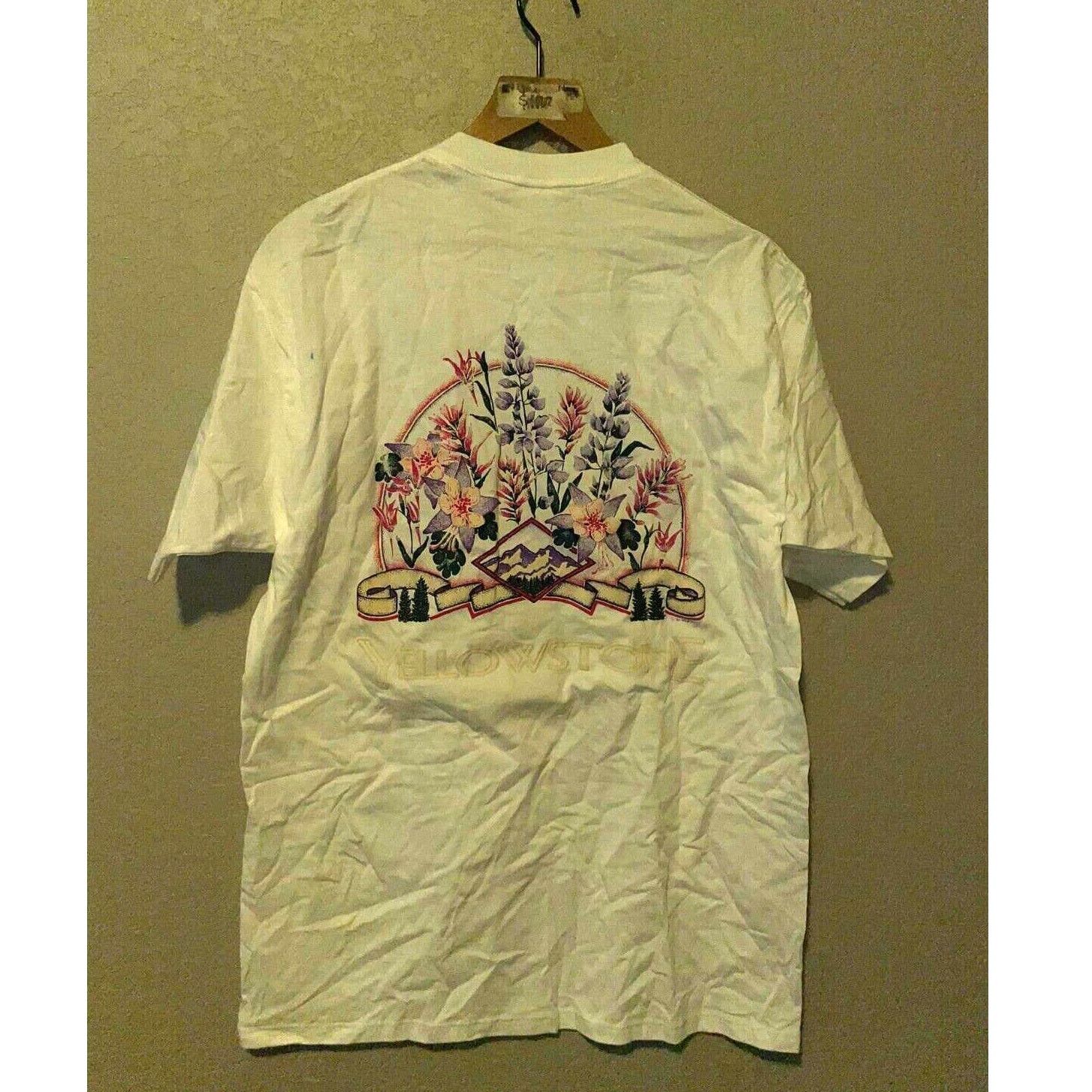 Jerzees Vintage Test Print Shirt Santa Fe Yellowstone White L Tee Size US L / EU 52-54 / 3 - 8 Thumbnail
