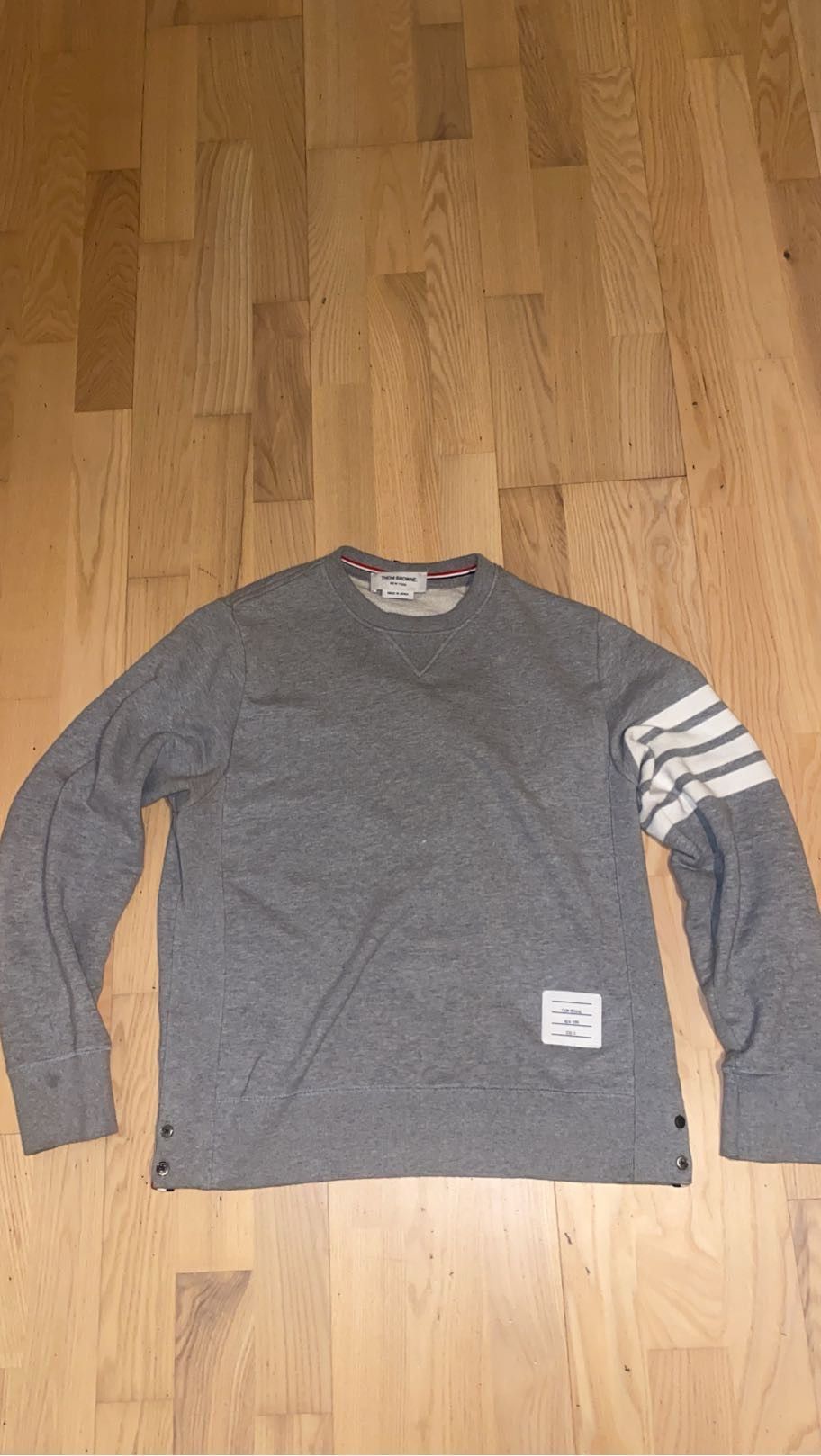 image of Thom Browne Crewneck Sweater in Grey, Men's (Size Small)