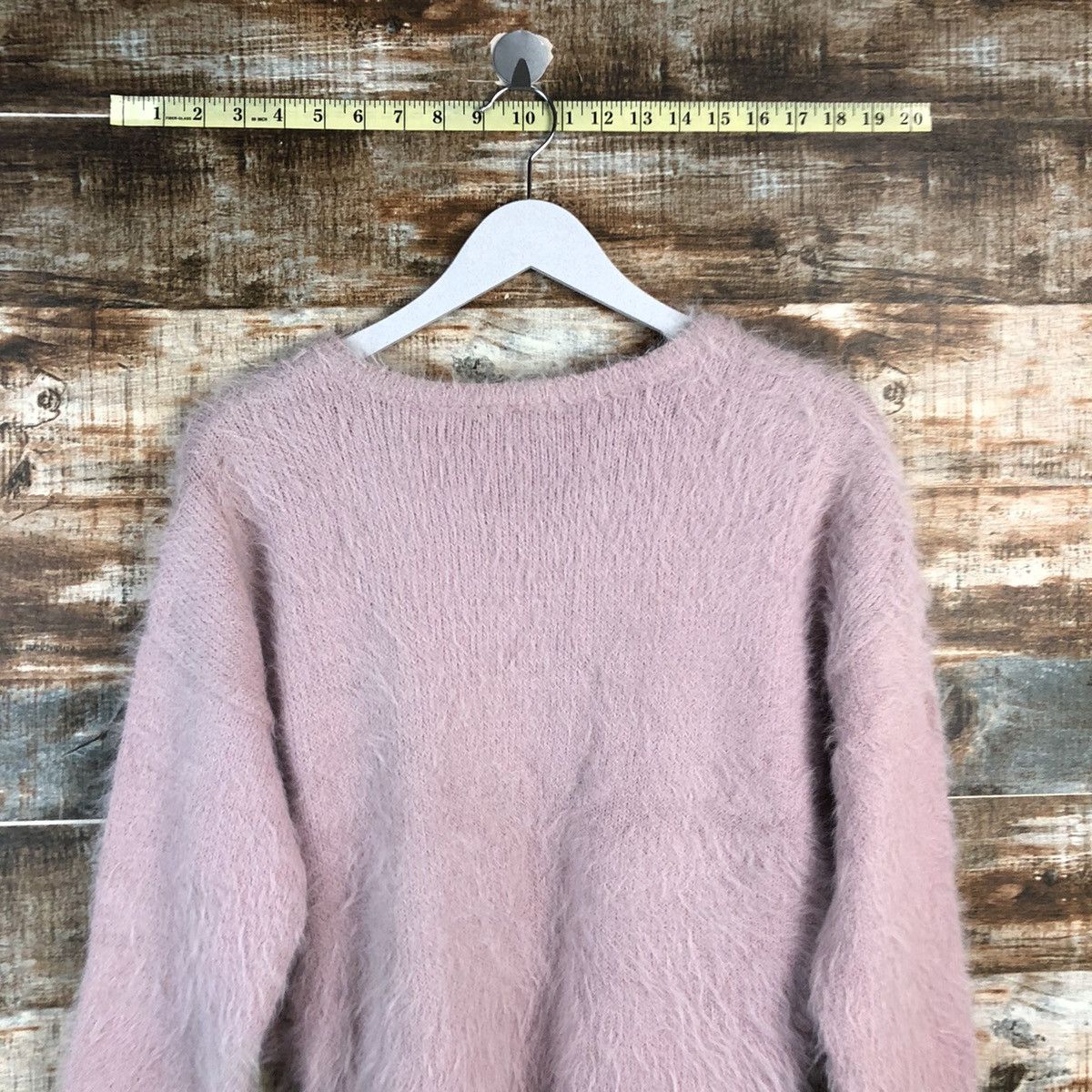 Homespun Knitwear DLL Ingni Pink Mohair shaggy fur Knitwear #C234 Size S / US 4 / IT 40 - 13 Thumbnail