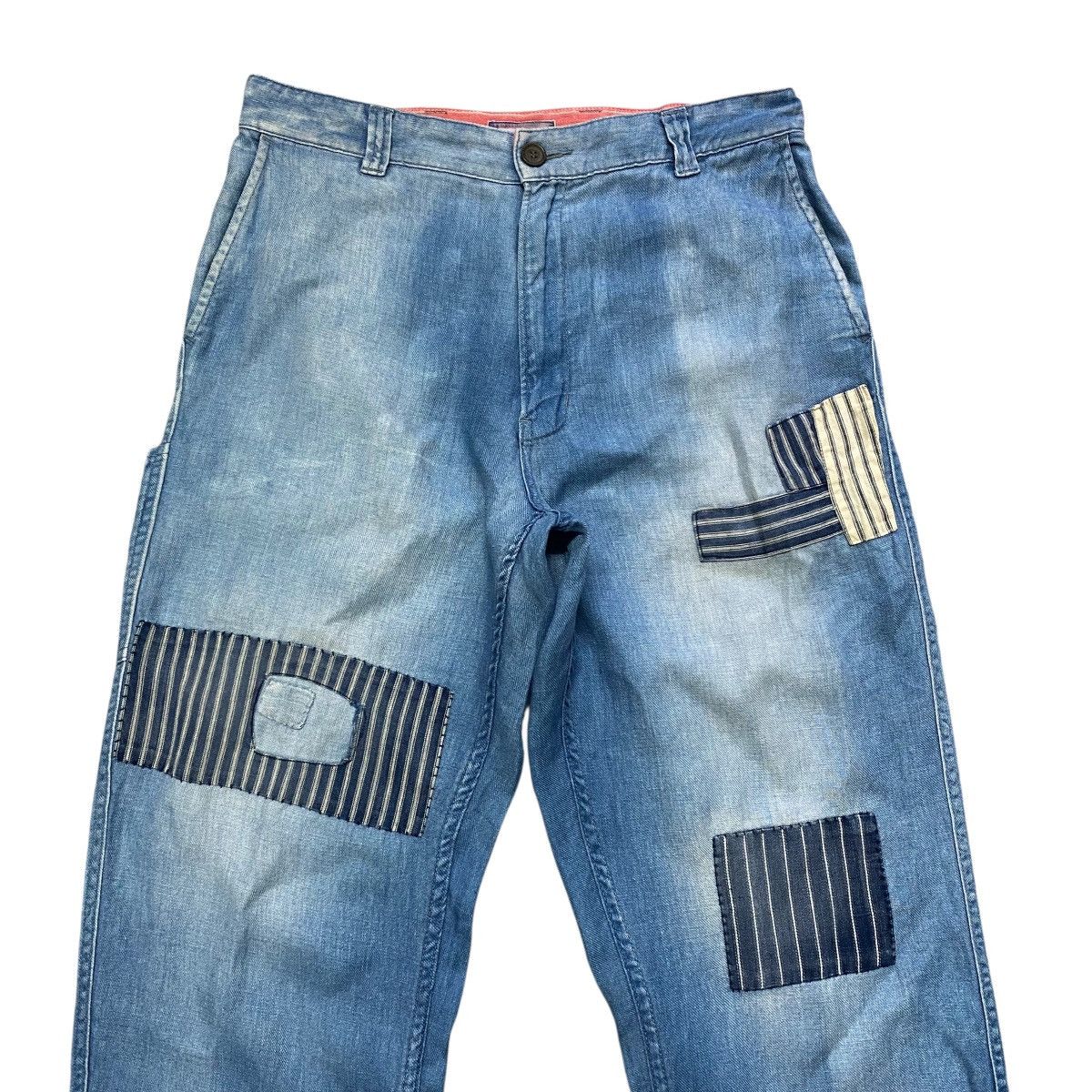 Blue Blue Japan Blue Blue Boro Patchwork Denim Relaxed Pants Size US 32 / EU 48 - 3 Thumbnail