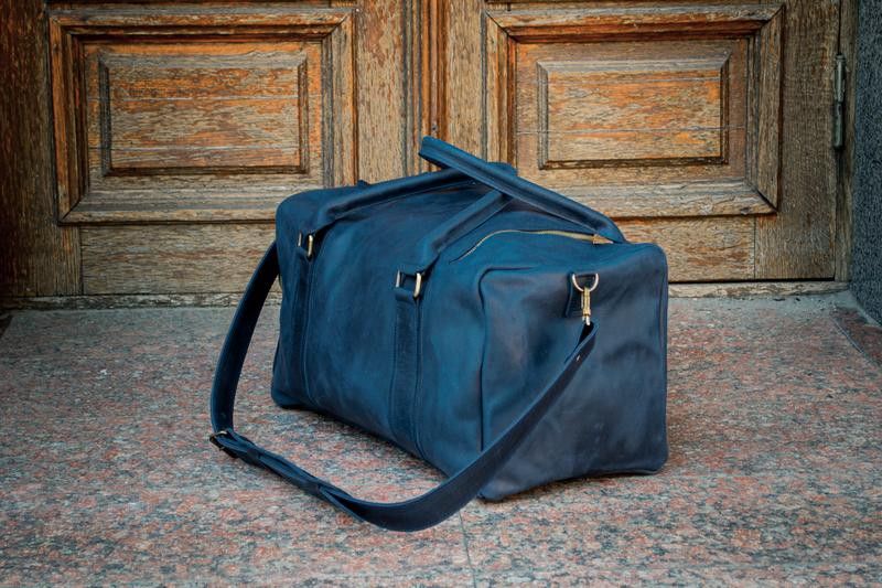 Sports bag. Genuine leather travel bag. Duffel Bag